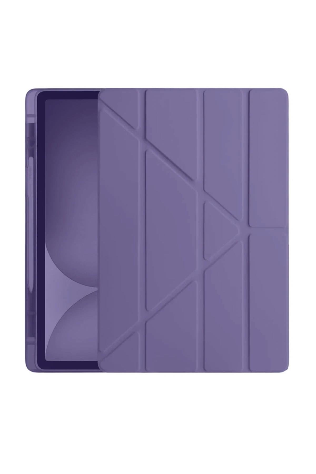 Mey İthalat®  iPad Pro 11 (2024) Kılıf Kalemlikli Hugo Tablet Kılıfı - Mor