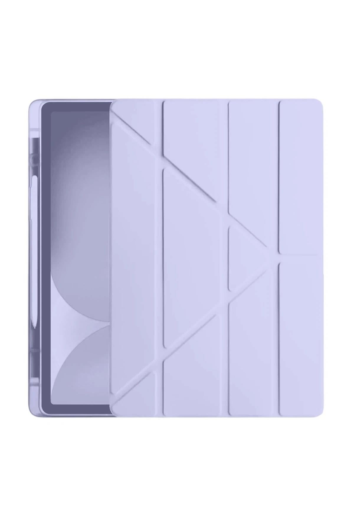 Mey İthalat®  iPad Pro 11 (2024) Kılıf Kalemlikli Hugo Tablet Kılıfı - Lila