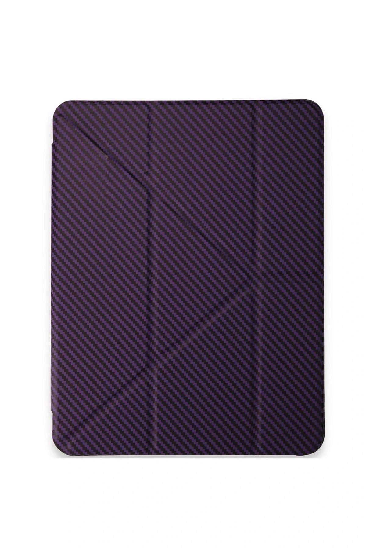 Mey İthalat®  iPad Pro 13 (2024) Kılıf Color Karbon Tablet Kılıfı - Derin Mor