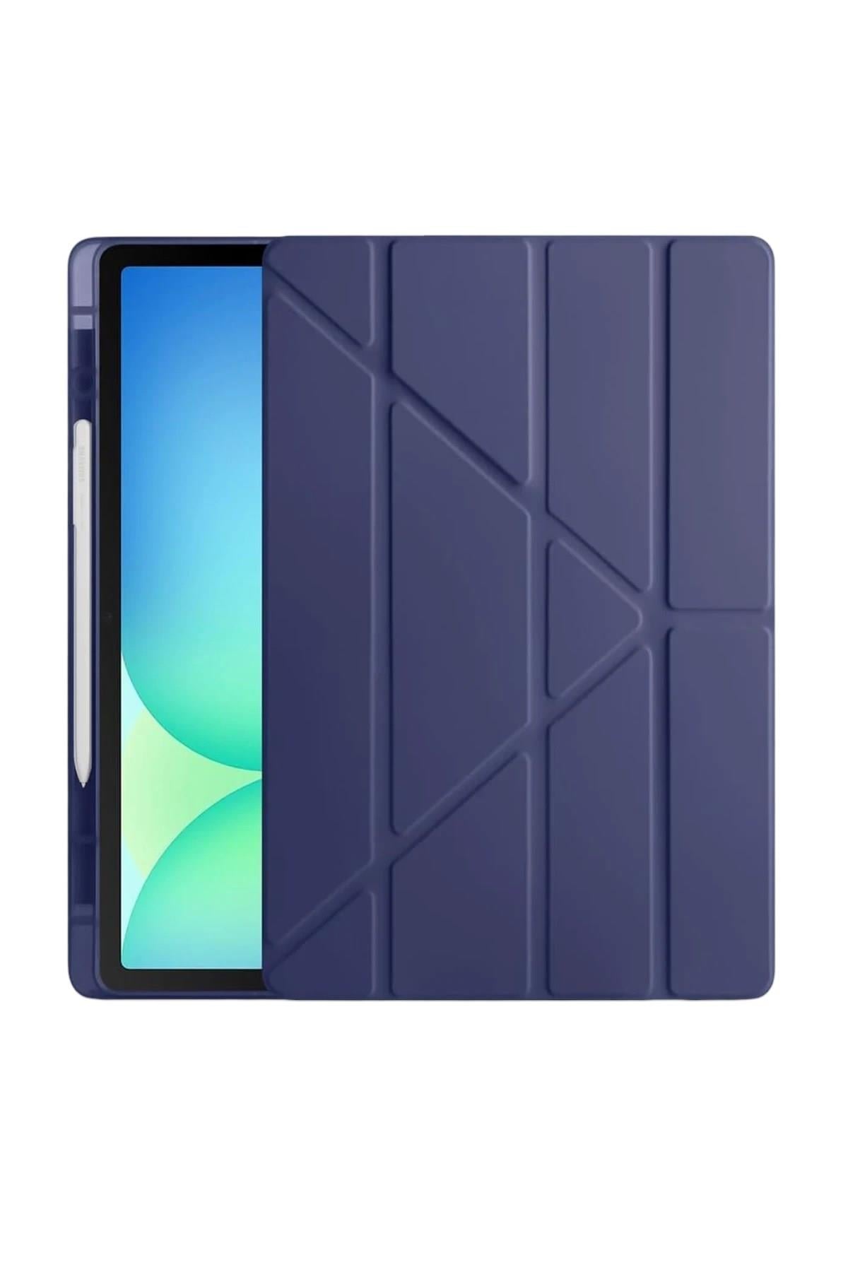 Mey İthalat®  iPad Pro 13 (2024) Kılıf Kalemlikli Hugo Tablet Kılıfı - Lacivert