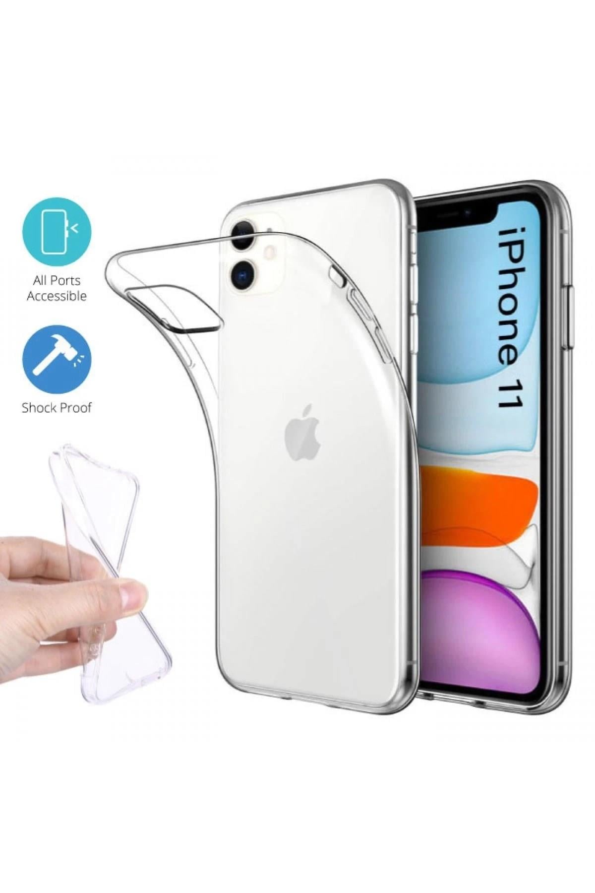 Mey İthalat®  iPhone 11 Kılıf Lüx Şeffaf Silikon