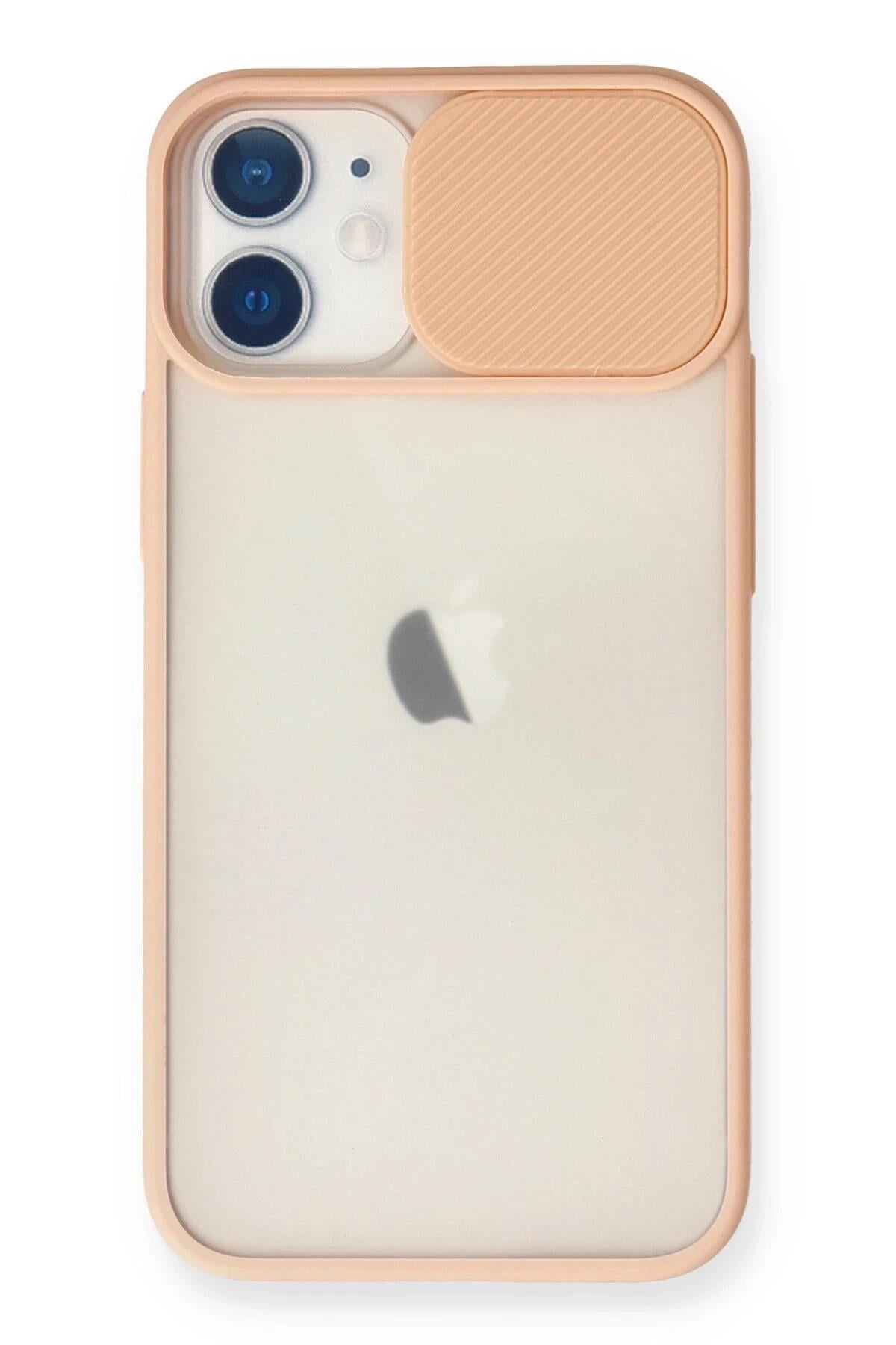 Mey İthalat®  iPhone 11 Kılıf Palm Buzlu Kamera Sürgülü Silikon - Pembe