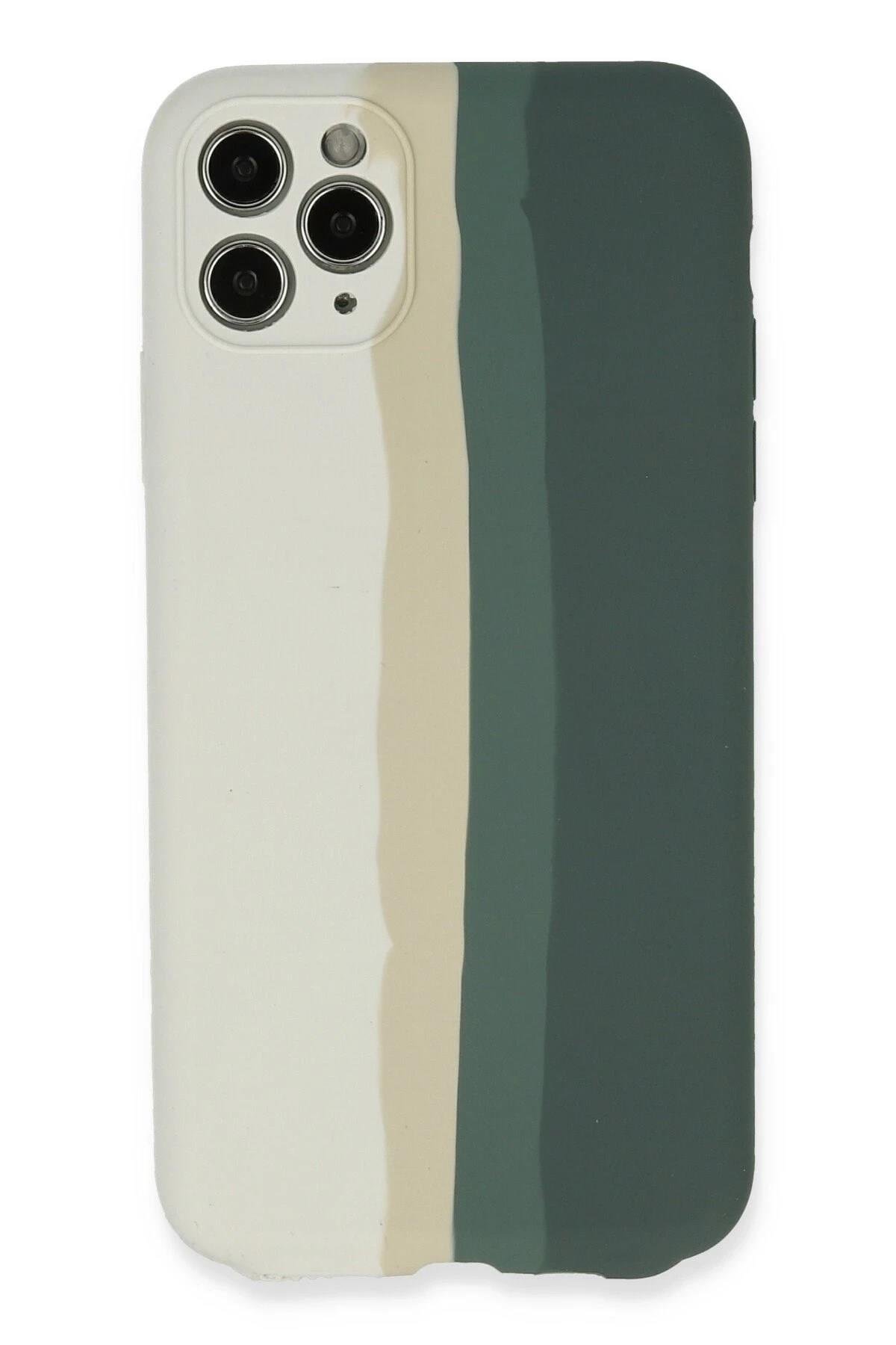 Mey İthalat®  iPhone 11 Pro Kılıf Ebruli Lansman Silikon - Beyaz-Gri