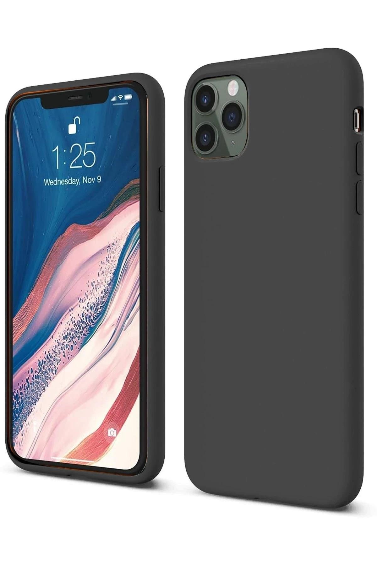 Mey İthalat®  iPhone 11 Pro Kılıf First Silikon - Siyah