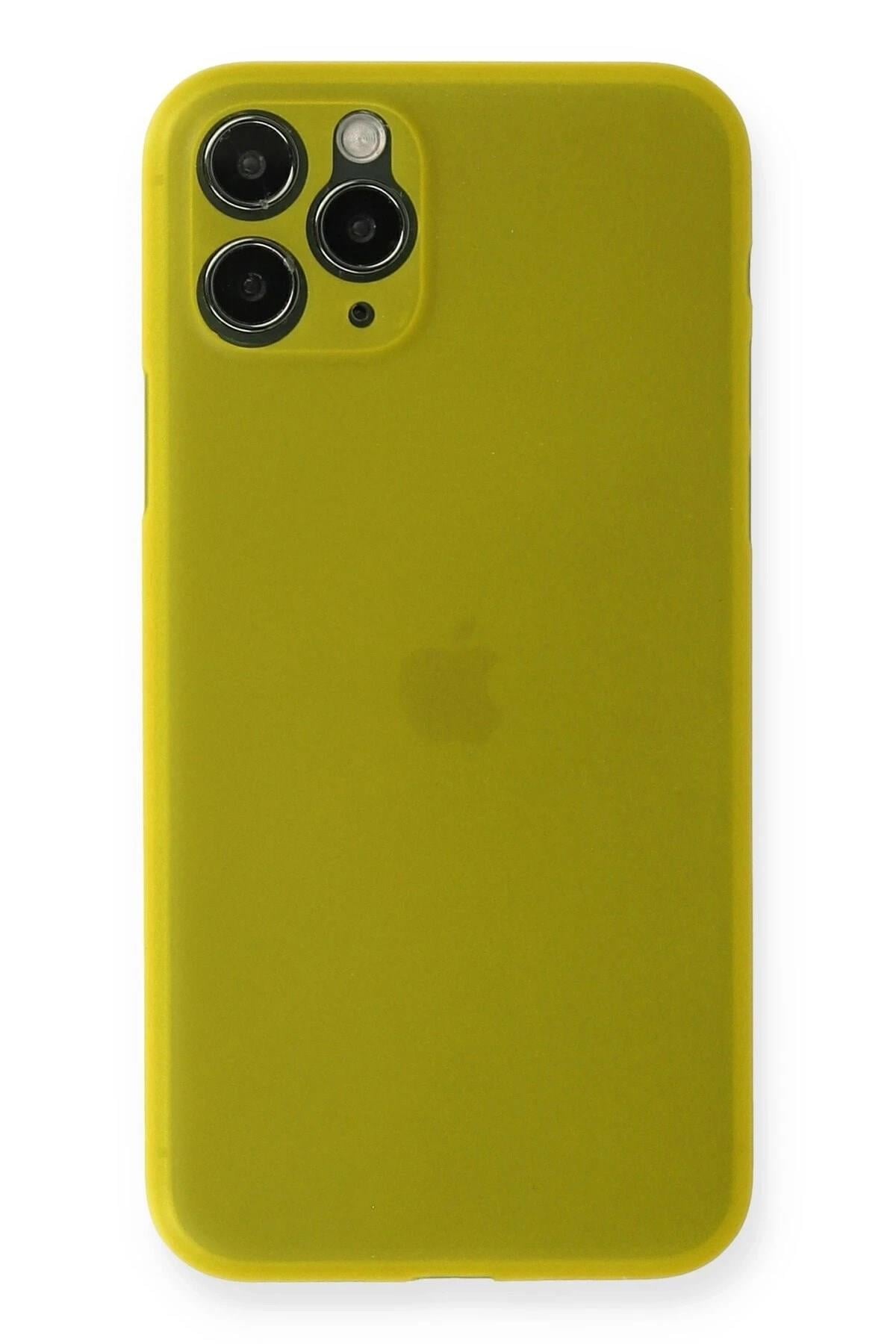 Mey İthalat®  iPhone 11 Pro Kılıf PP Ultra İnce Kapak - Sarı