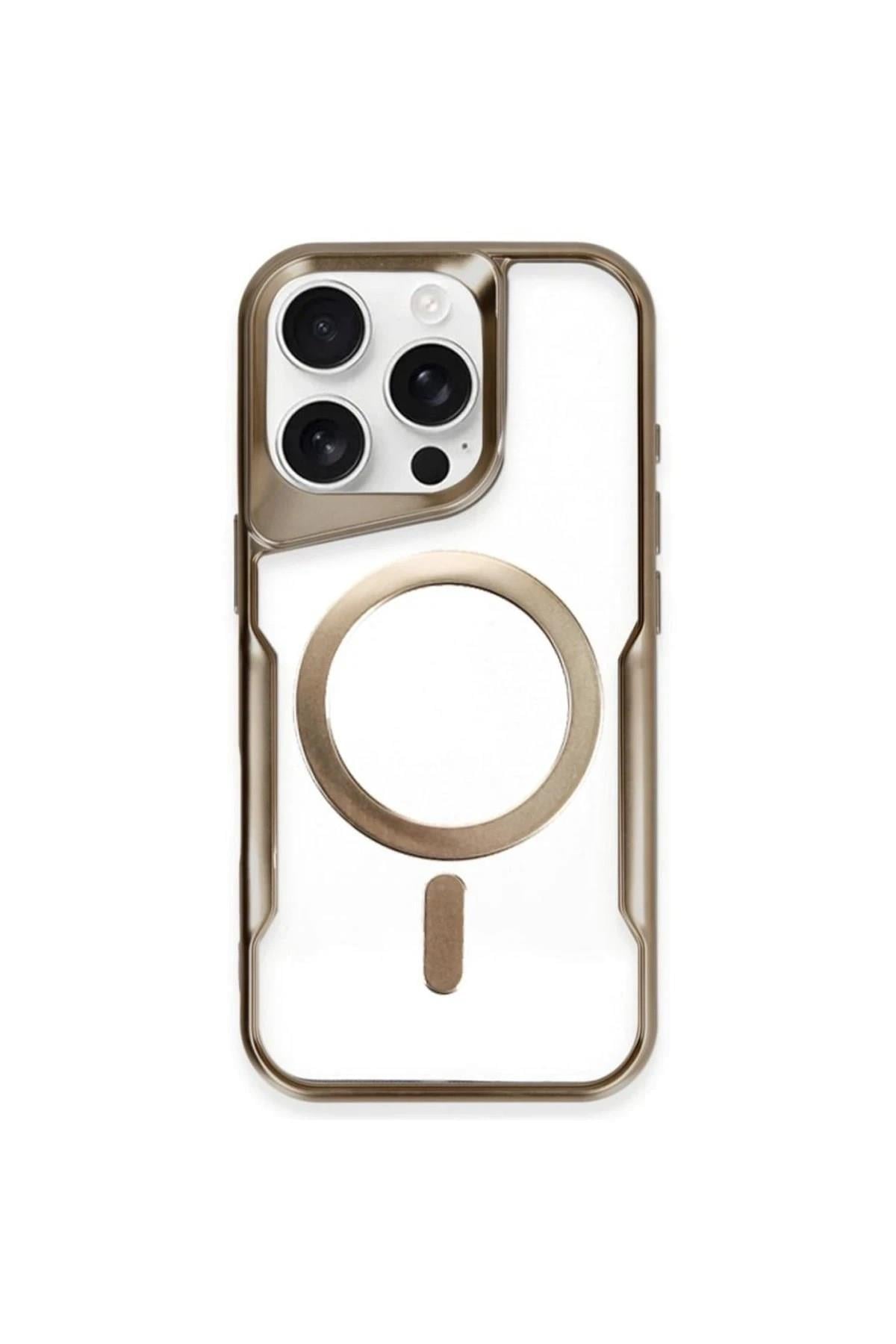 Mey İthalat®  iPhone 11 Pro Max Kılıf Boyi Magsafe Silikon Kapak - Kahverengi