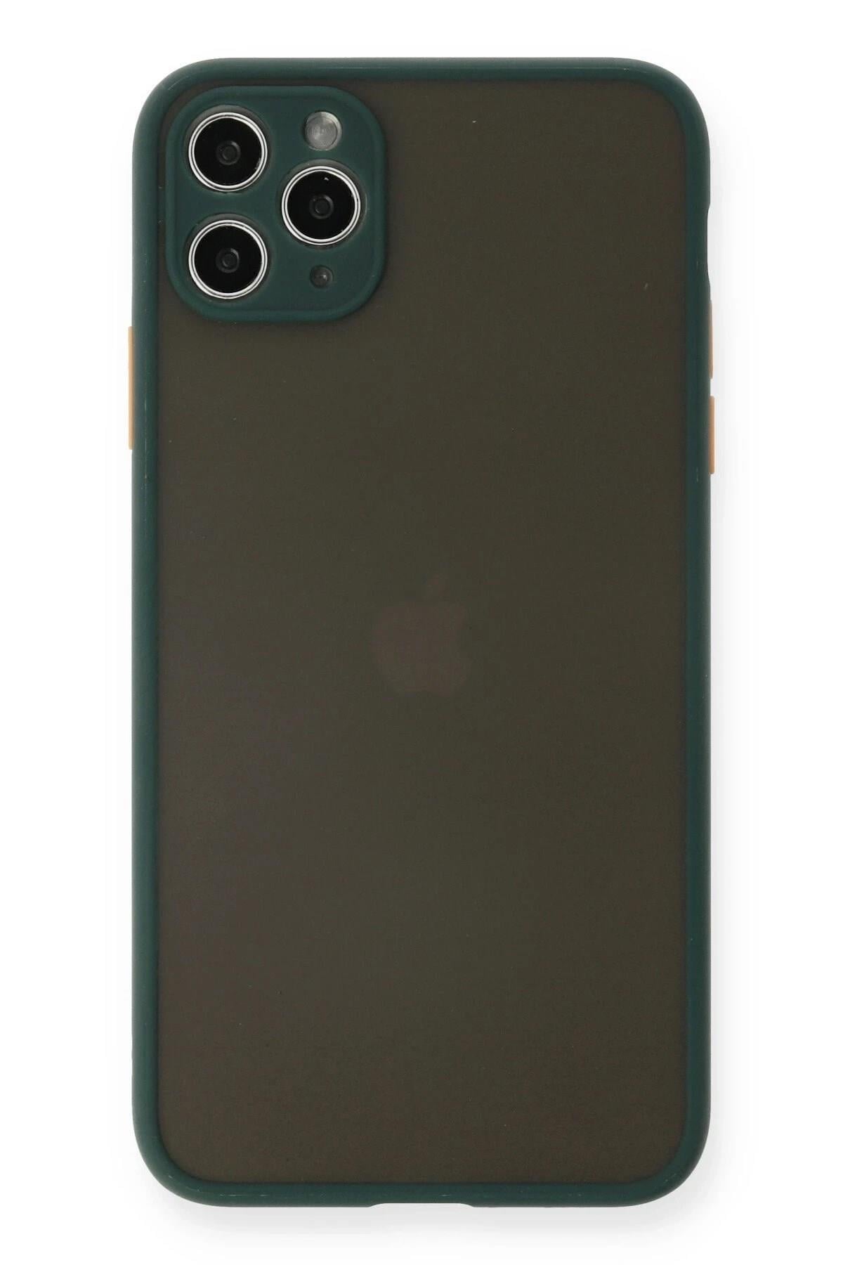Mey İthalat®  iPhone 11 Pro Max Kılıf Montreal Silikon Kapak - Yeşil