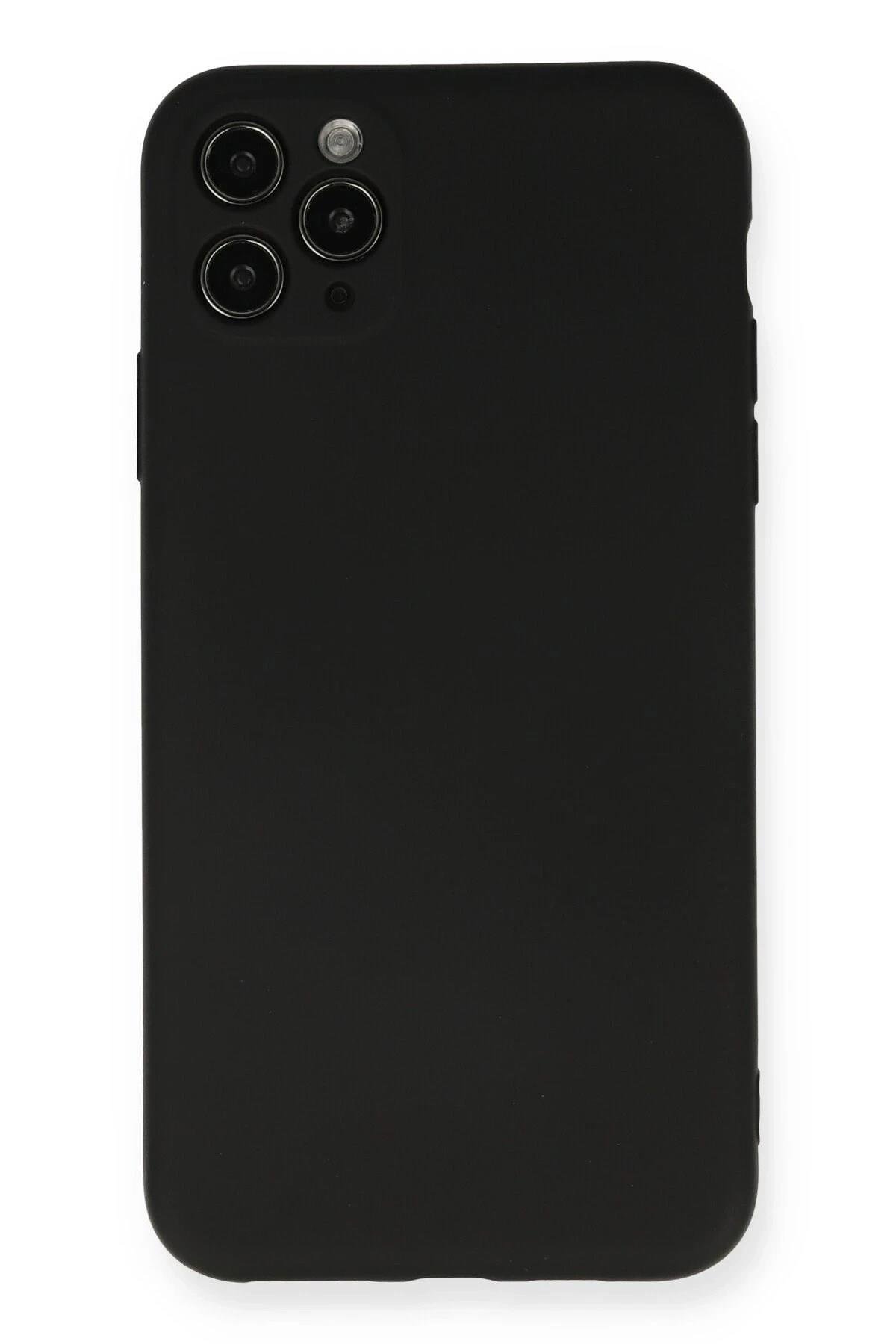 Mey İthalat®  iPhone 11 Pro Max Kılıf Nano içi Kadife Silikon - Siyah