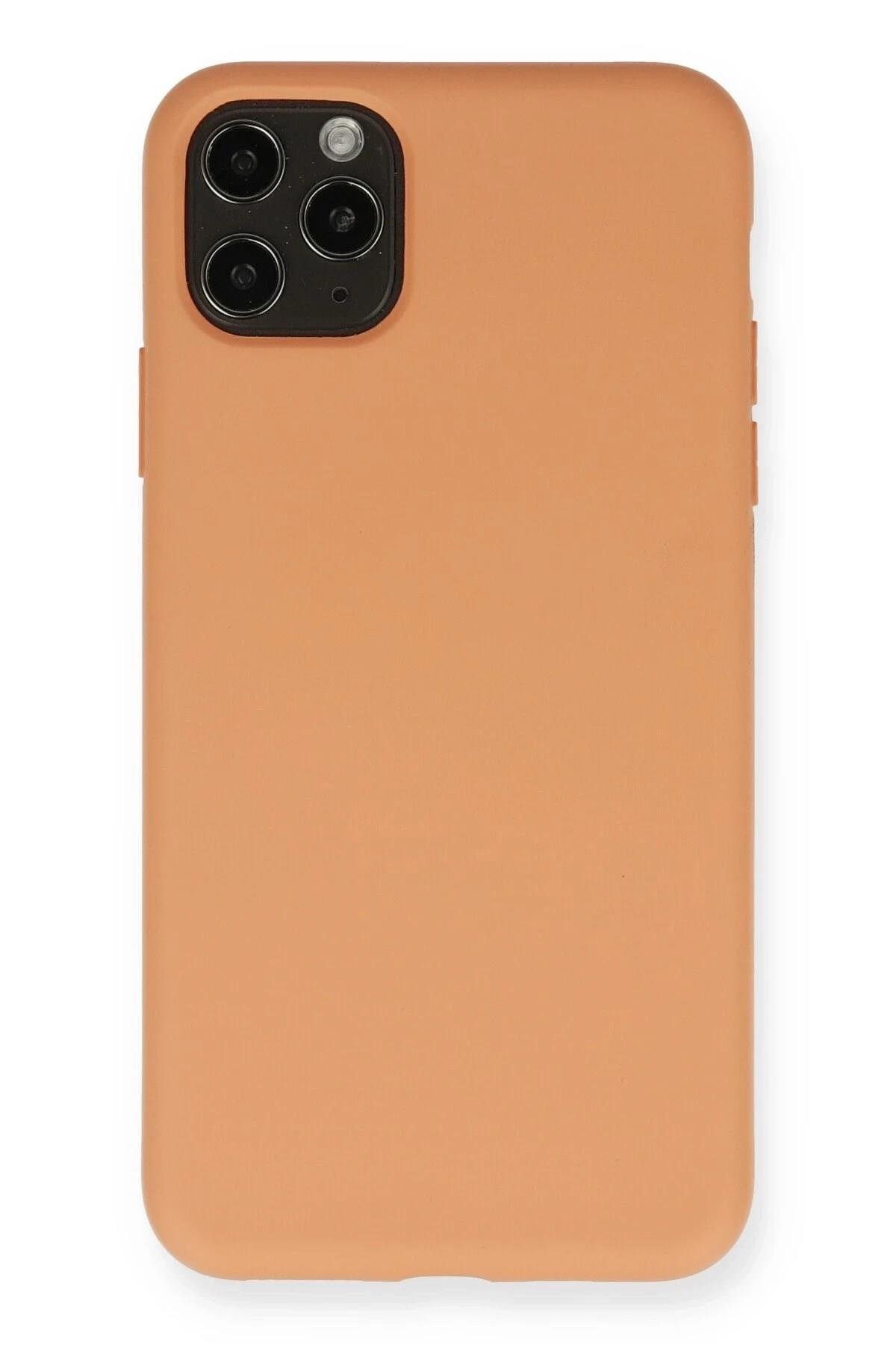 Mey İthalat®  iPhone 11 Pro Max Kılıf Nano içi Kadife Silikon - Mat Turuncu