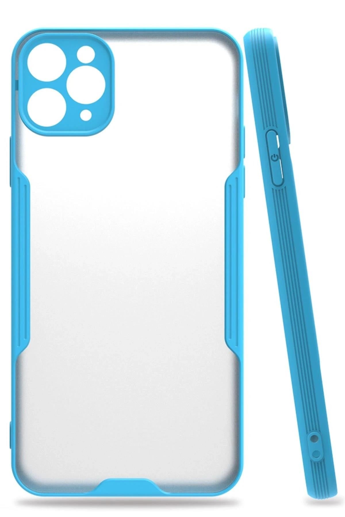 Mey İthalat®  iPhone 11 Pro Max Kılıf Platin Silikon - Mavi
