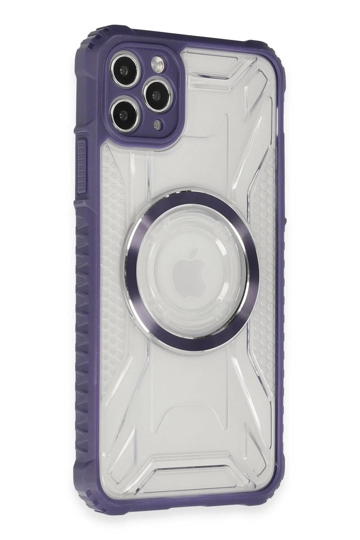 Mey İthalat®  iPhone 11 Pro Max Kılıf Prag Magneticsafe Kapak - Derin Mor