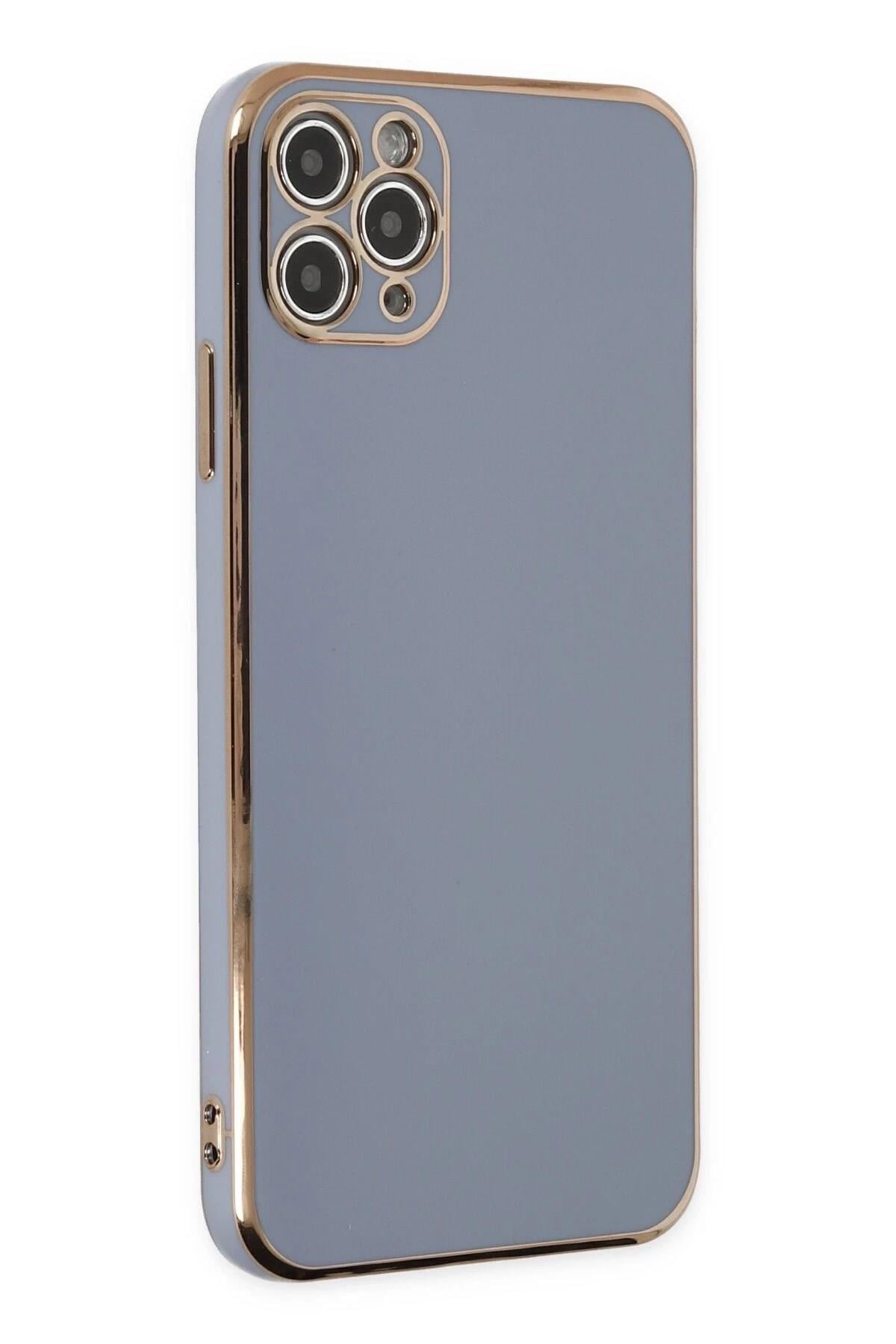 Mey İthalat®  iPhone 11 Pro Max Kılıf Volet Silikon - Mavi