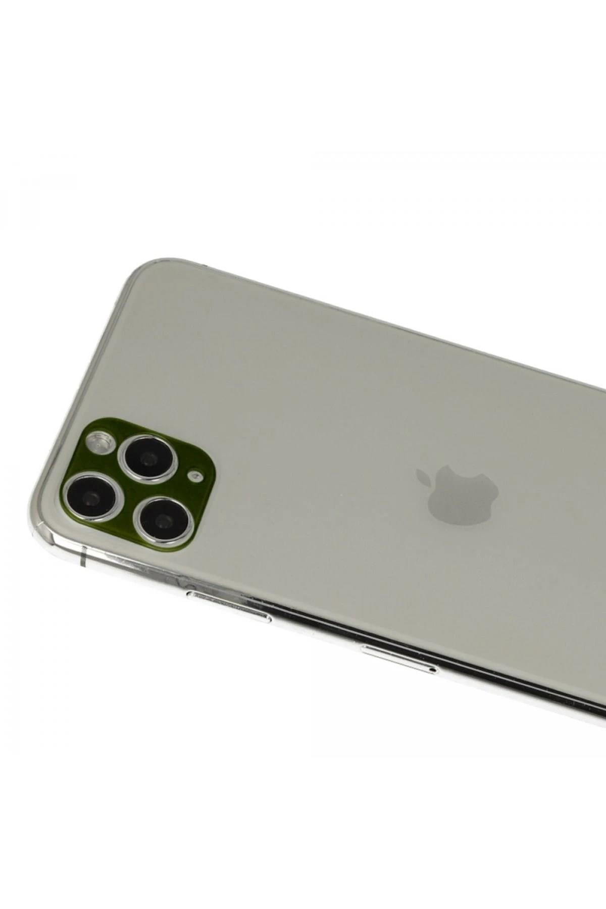 Mey İthalat®  iPhone 11 Pro Max Rainbow Kamera Lens Koruma Cam - Yeşil