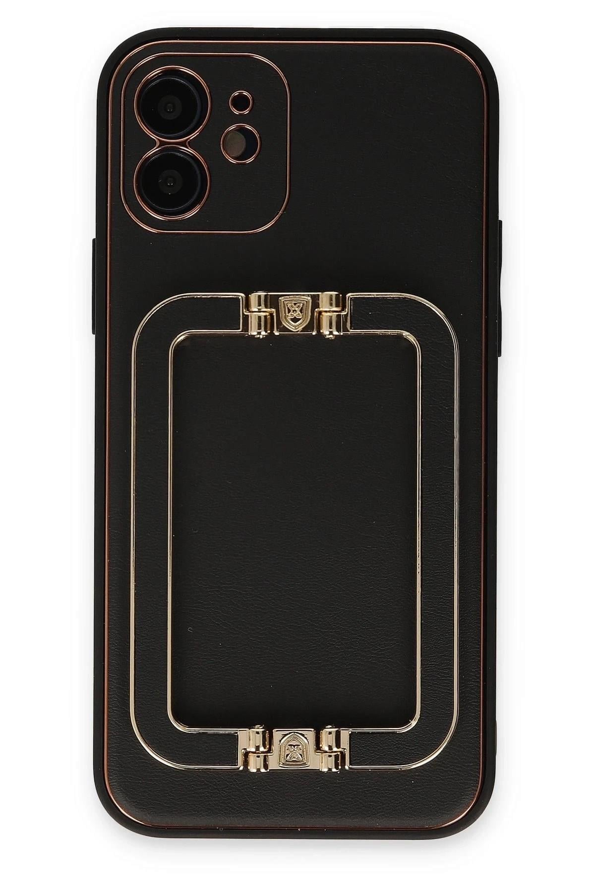 Mey İthalat®  iPhone 12 Kılıf Coco Elit Kapak - Siyah