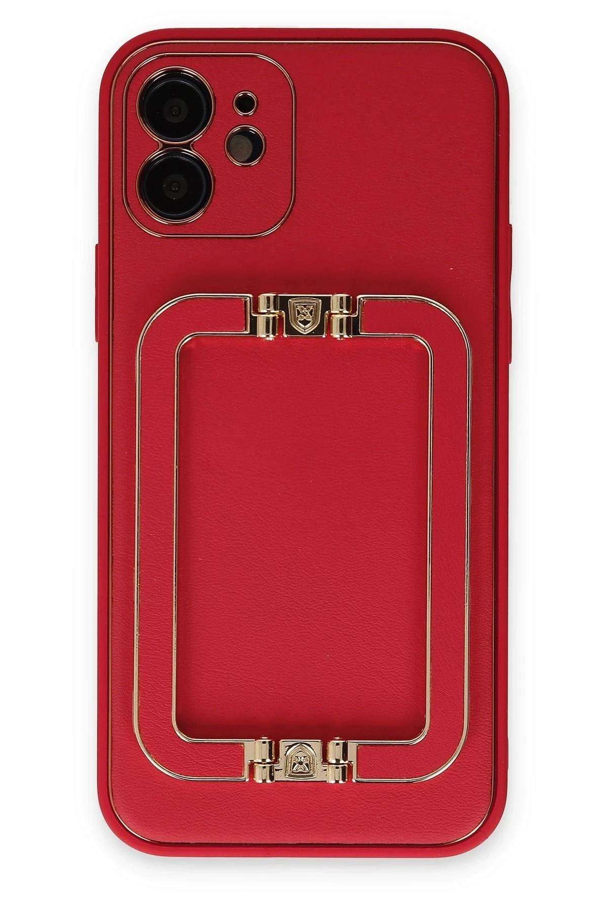 Mey İthalat®  iPhone 12 Kılıf Coco Elit Kapak - Kırmızı