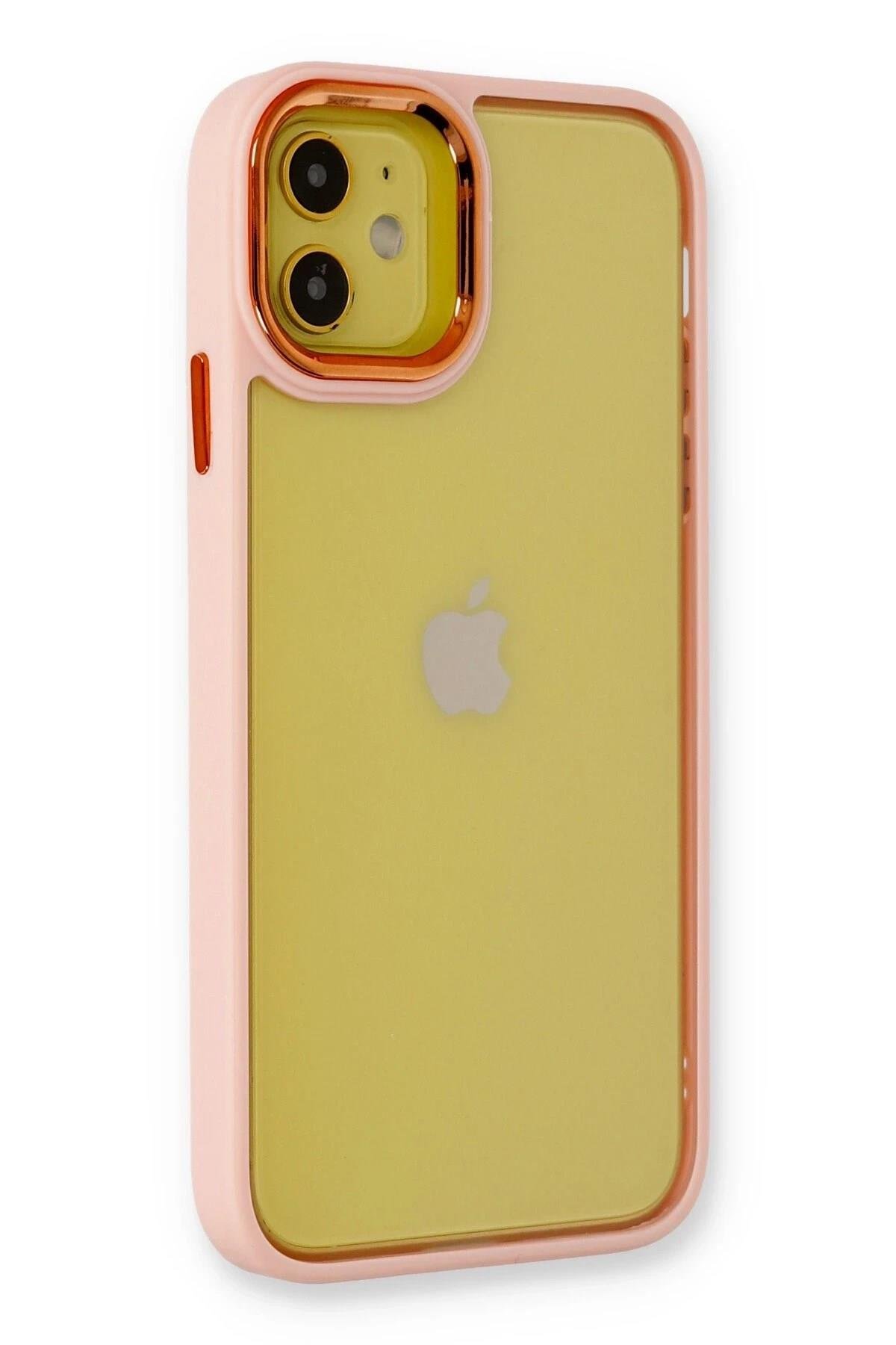 Mey İthalat®  iPhone 12 Kılıf Dora Kapak - Pudra