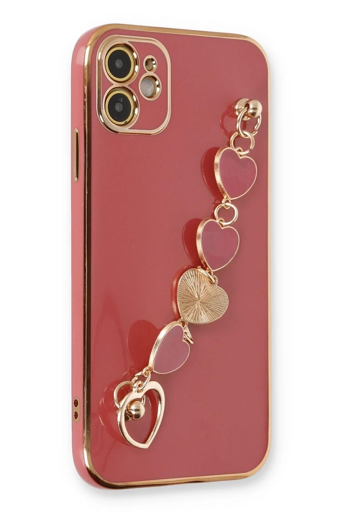 Mey İthalat®  iPhone 12 Kılıf Esila Silikon - Kırmızı