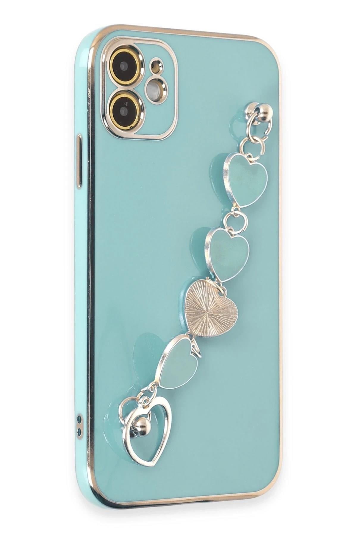 Mey İthalat®  iPhone 12 Kılıf Esila Silikon - Su Yeşili