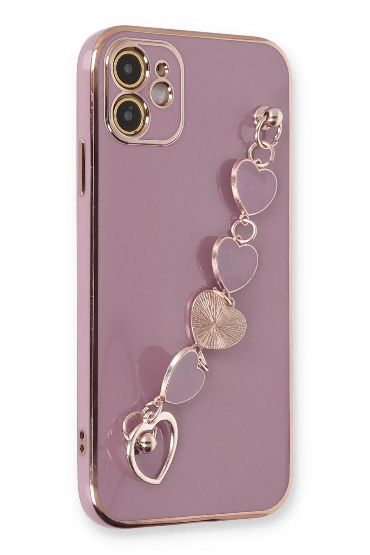 Mey İthalat®  iPhone 12 Kılıf Esila Silikon - Mor