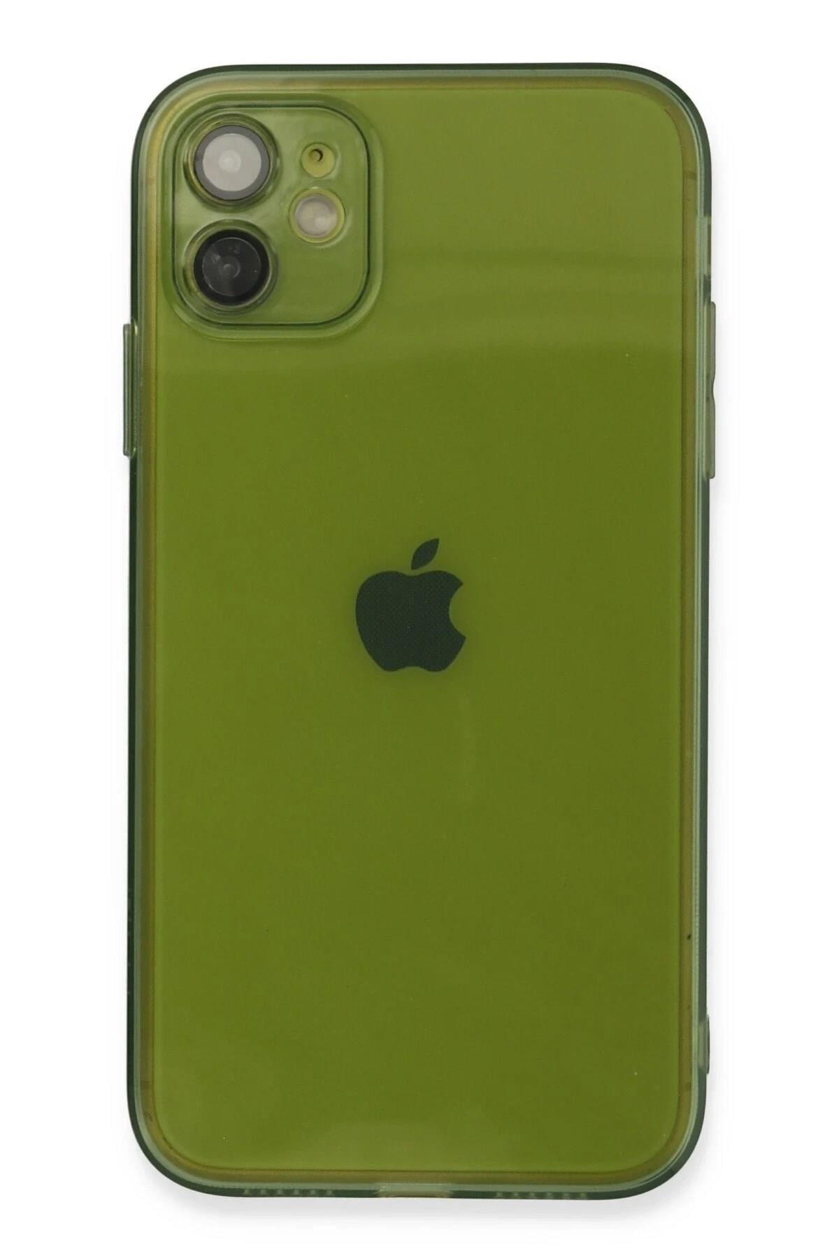 Mey İthalat®  iPhone 12 Kılıf Fly Lens Silikon - Yeşil