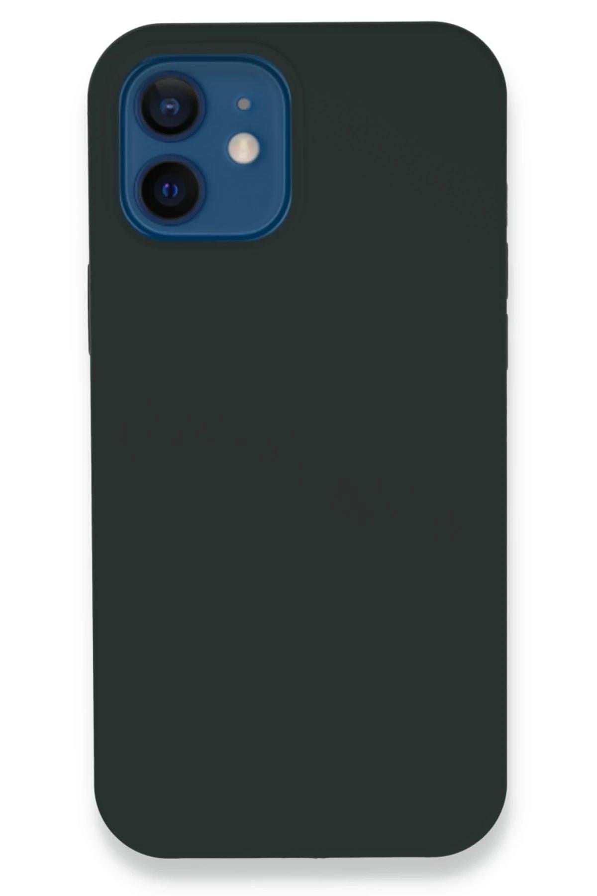 Mey İthalat®  iPhone 12 Kılıf Lansman Legant Silikon - Koyu Yeşil