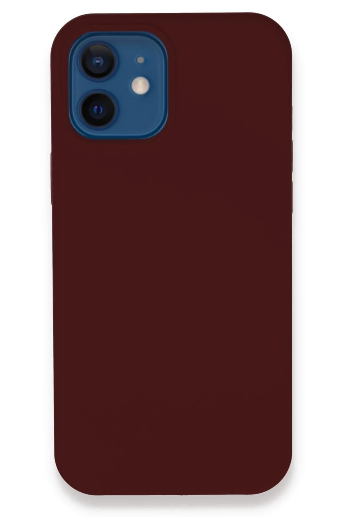 Mey İthalat®  iPhone 12 Kılıf Lansman Legant Silikon - Bordo
