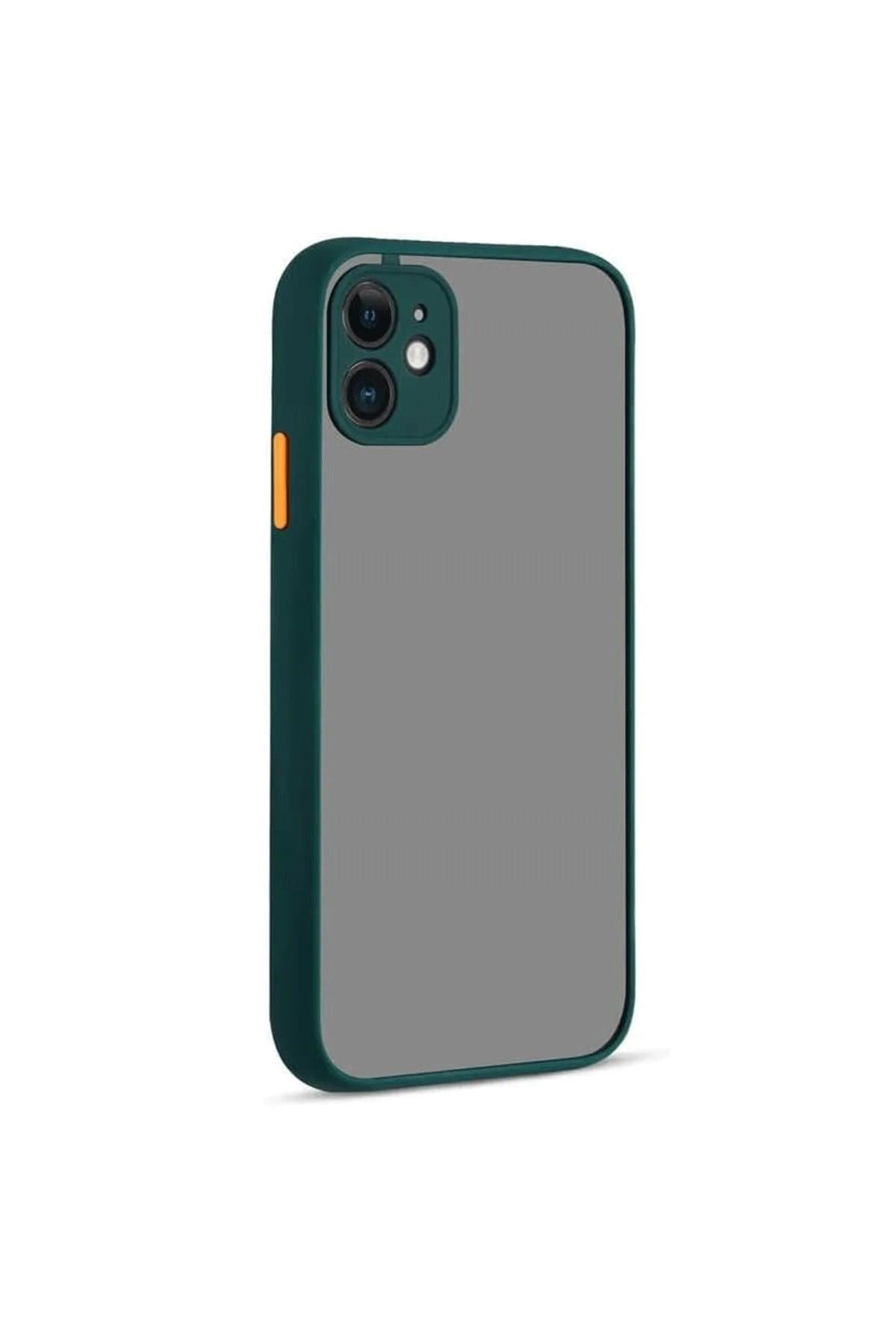 Mey İthalat®  iPhone 12 Kılıf Montreal Silikon Kapak - Yeşil