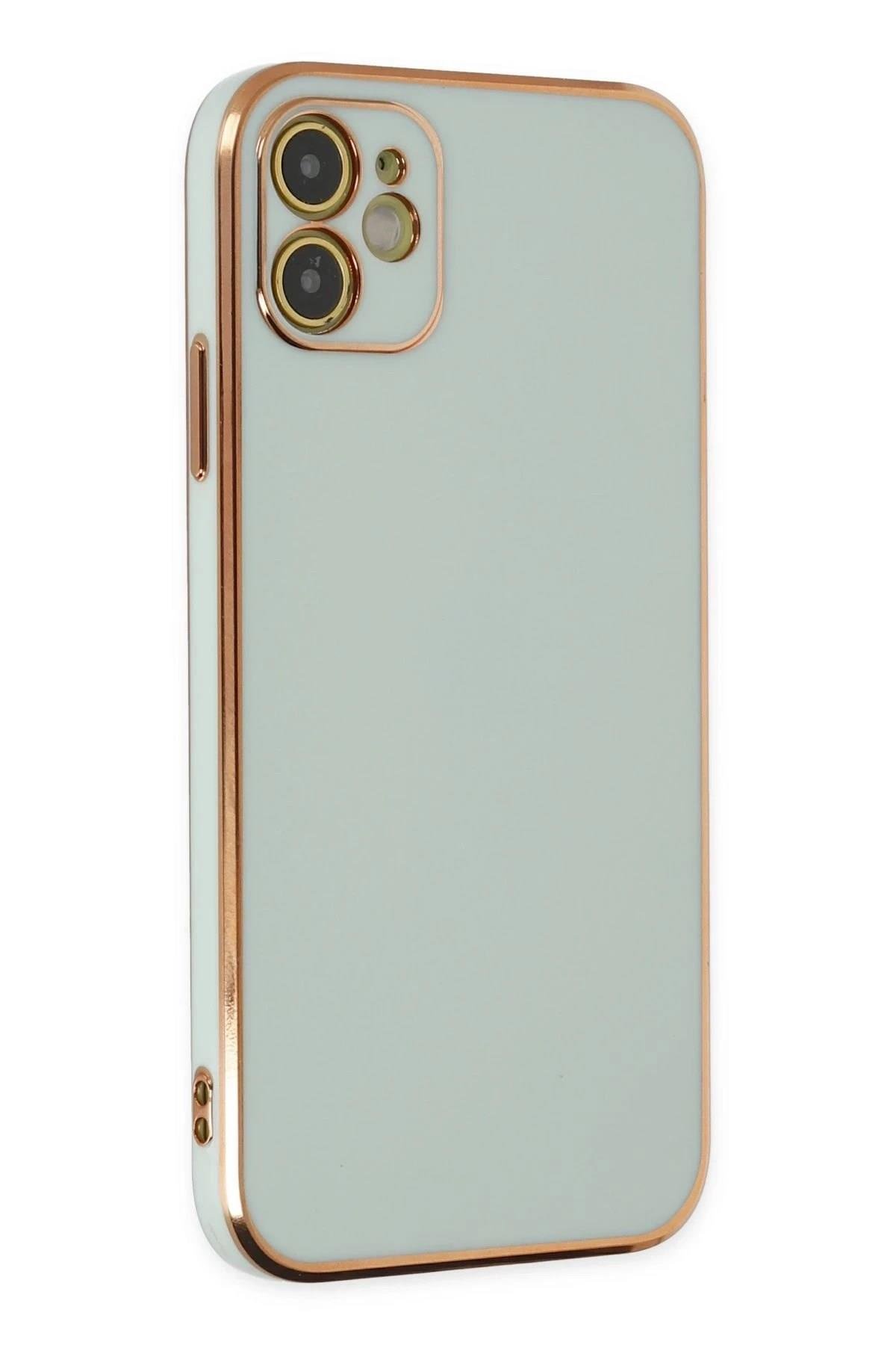 Mey İthalat®  iPhone 12 Kılıf Volet Silikon - Açık Yeşil