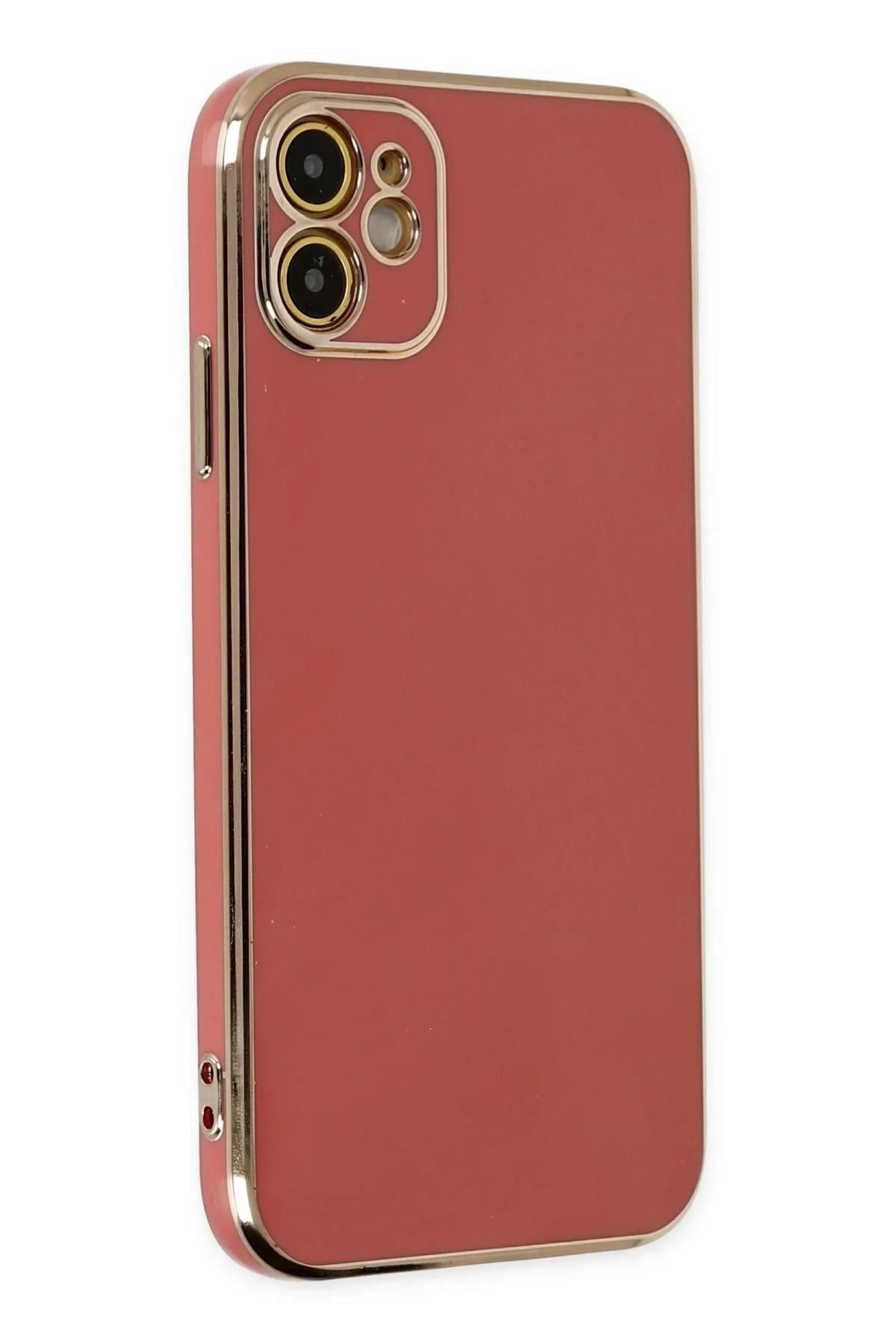 Mey İthalat®  iPhone 12 Kılıf Volet Silikon - Kırmızı