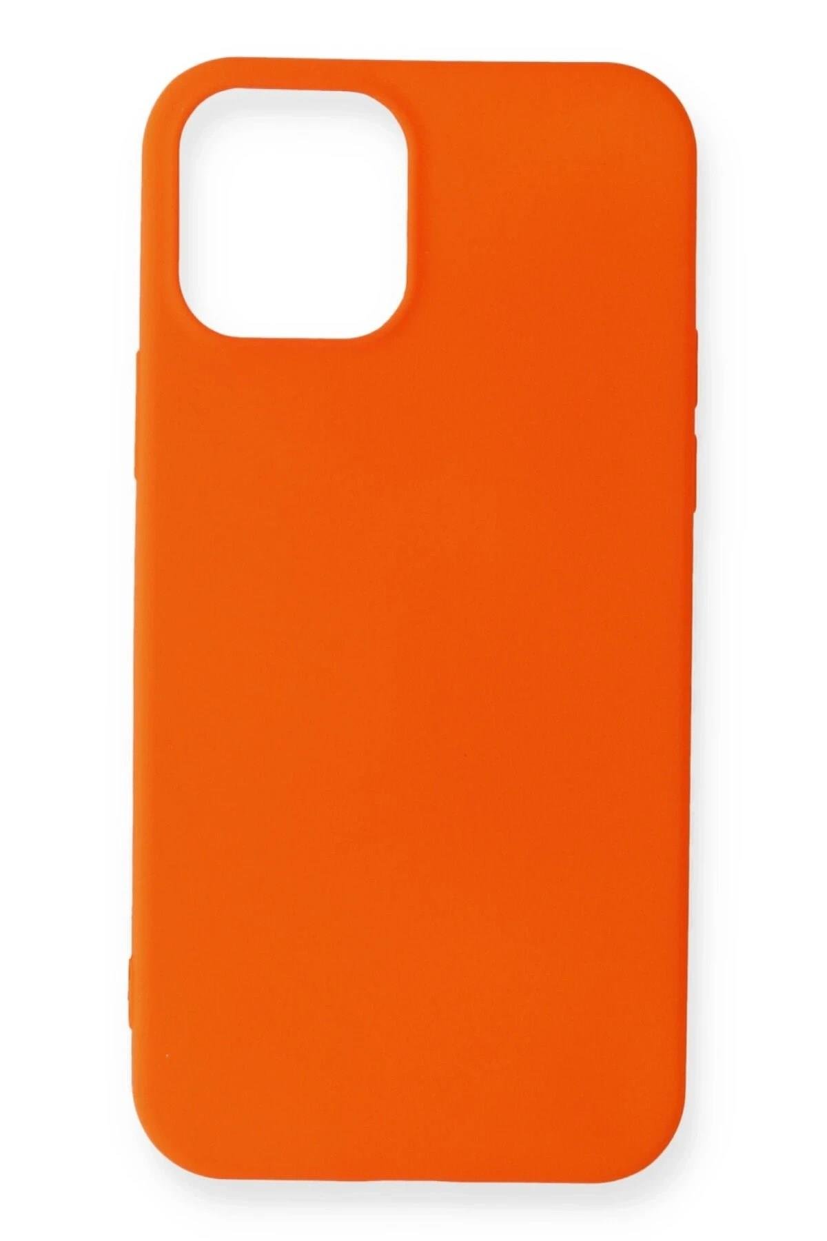 Mey İthalat®  iPhone 12 Mini Kılıf First Silikon - Turuncu