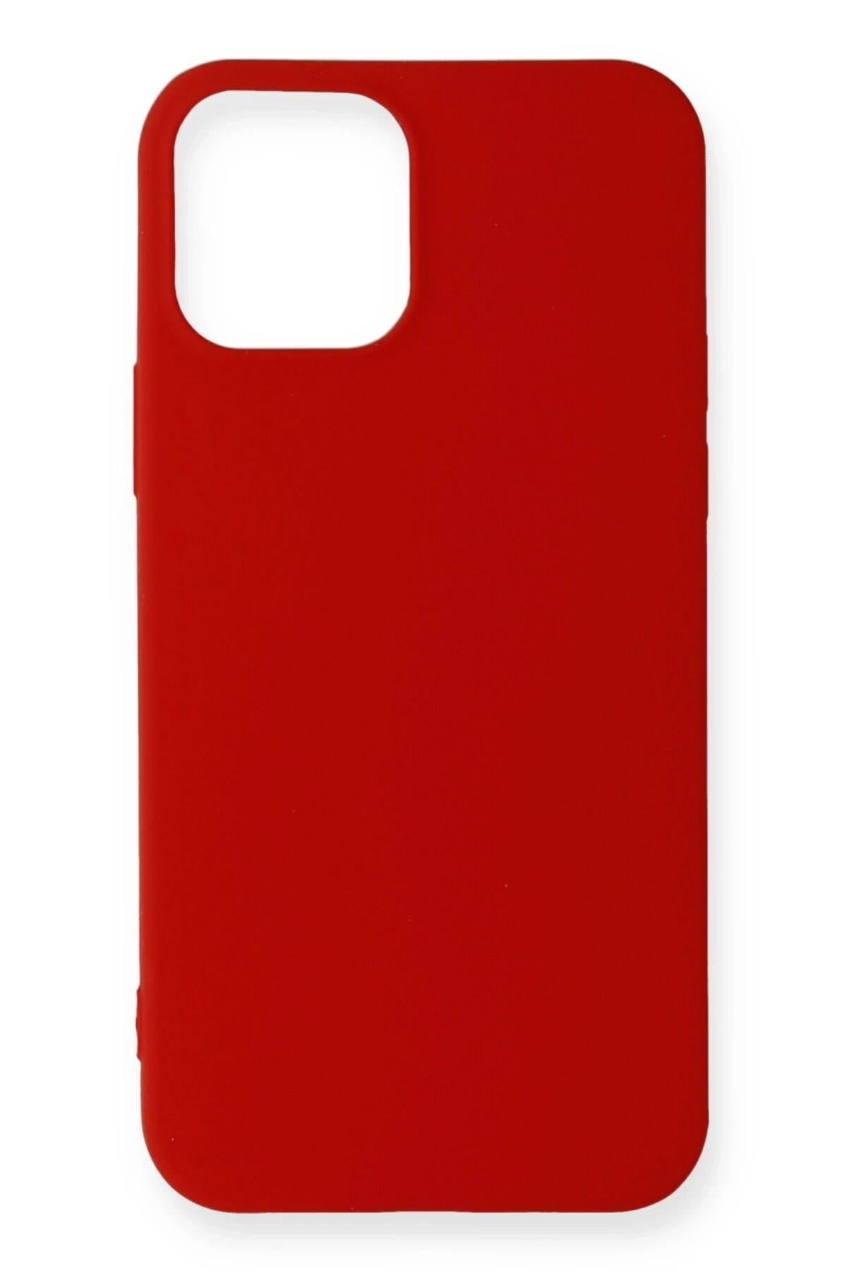 Mey İthalat®  iPhone 12 Mini Kılıf First Silikon - Koyu Kırmızı