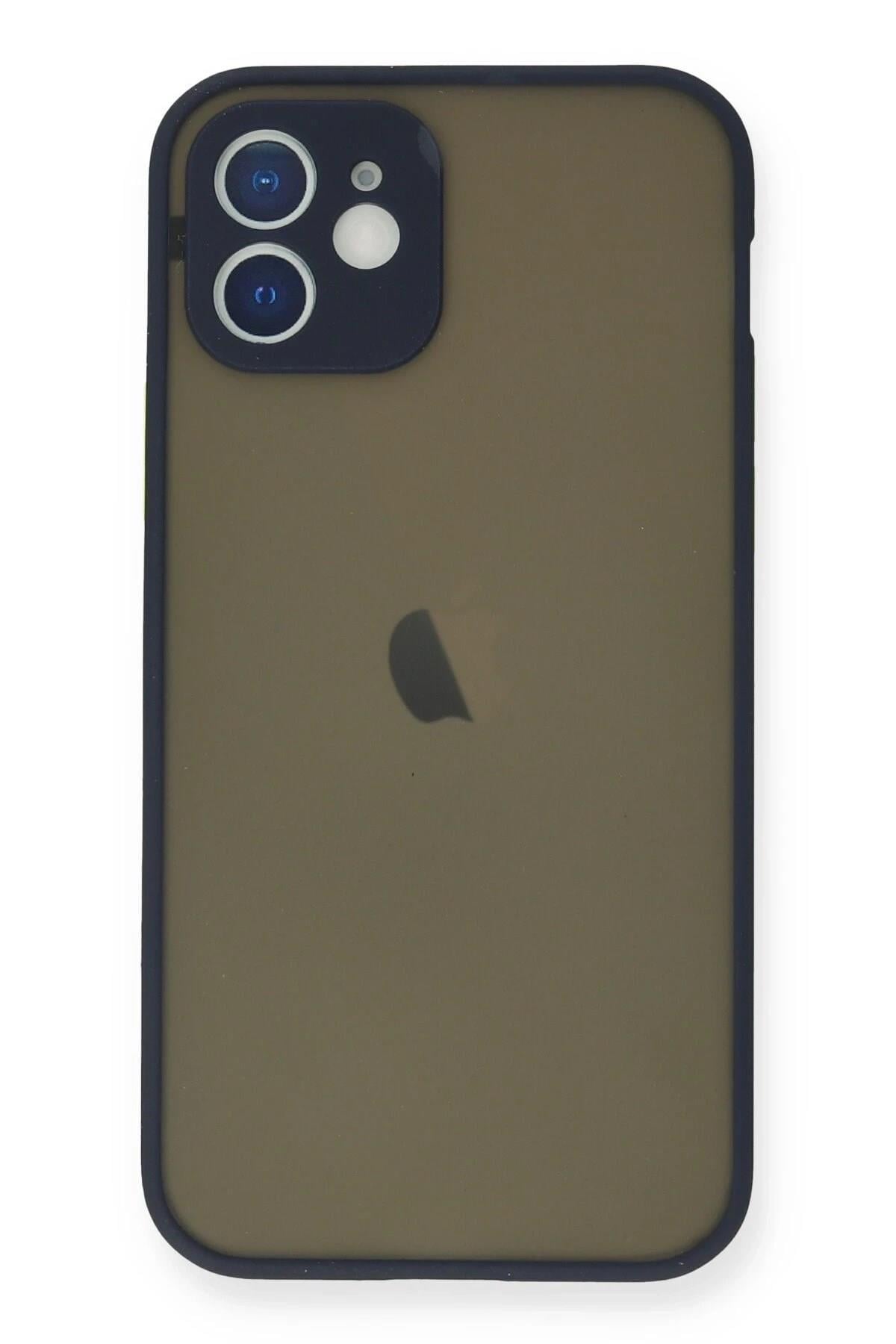 Mey İthalat®  iPhone 12 Mini Kılıf Montreal Silikon Kapak - Lacivert