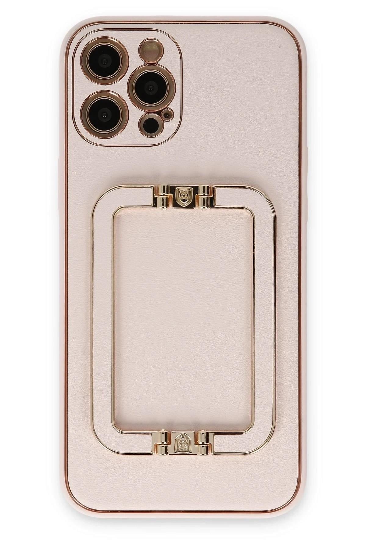 Mey İthalat®  iPhone 12 Pro Kılıf Coco Elit Kapak - Pudra