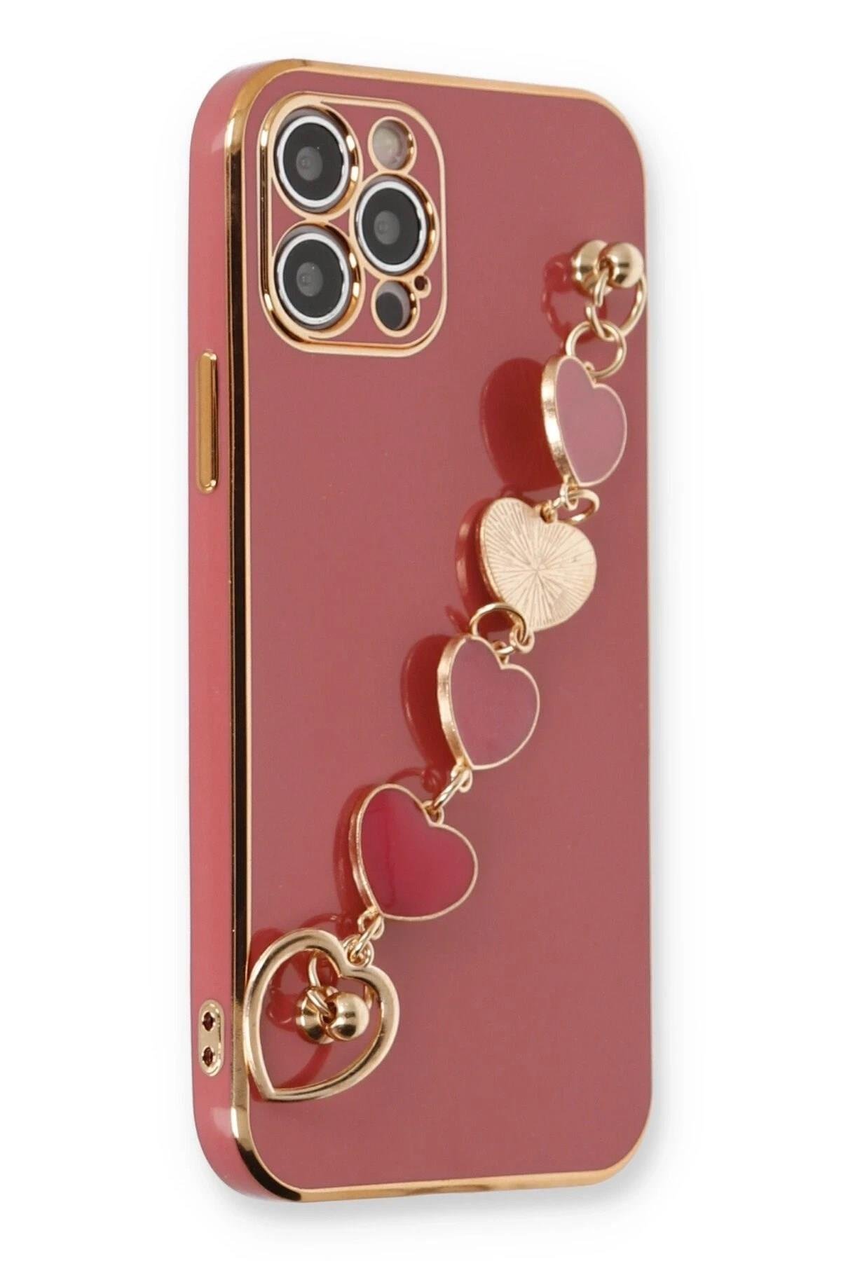Mey İthalat®  iPhone 12 Pro Kılıf Esila Silikon - Kırmızı