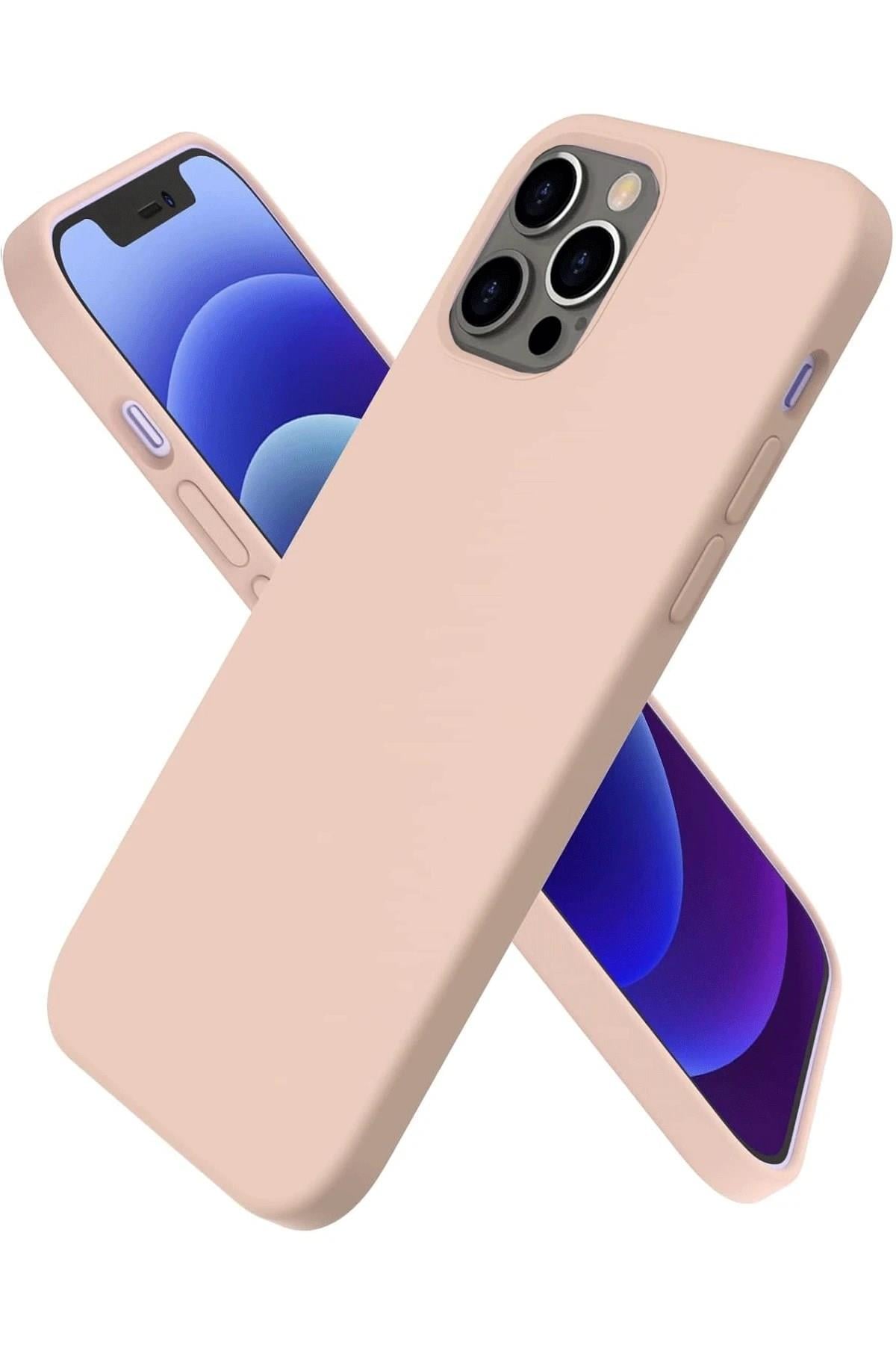 Mey İthalat®  iPhone 12 Pro Kılıf First Silikon - Pudra
