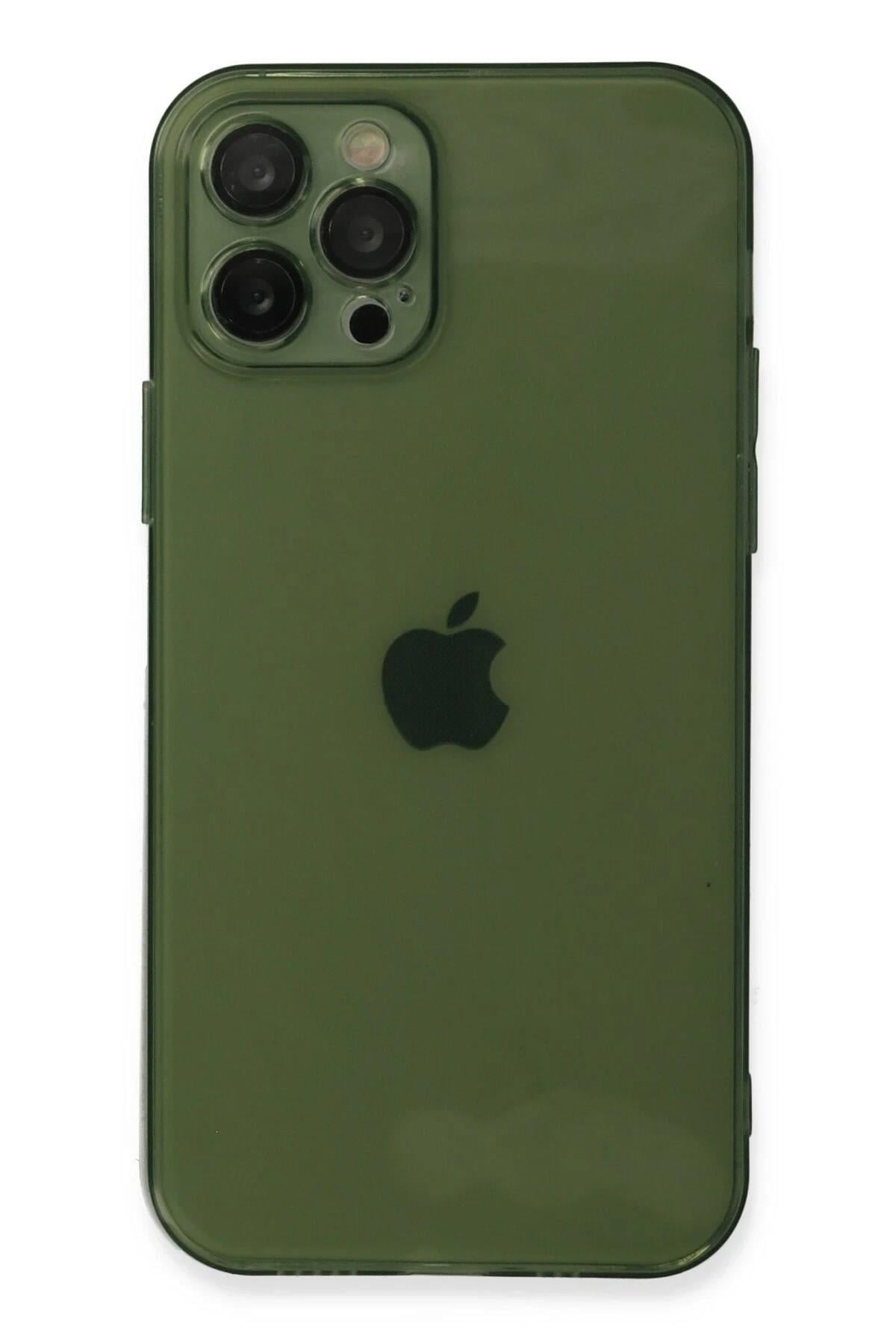 Mey İthalat®  iPhone 12 Pro Kılıf Fly Lens Silikon - Yeşil