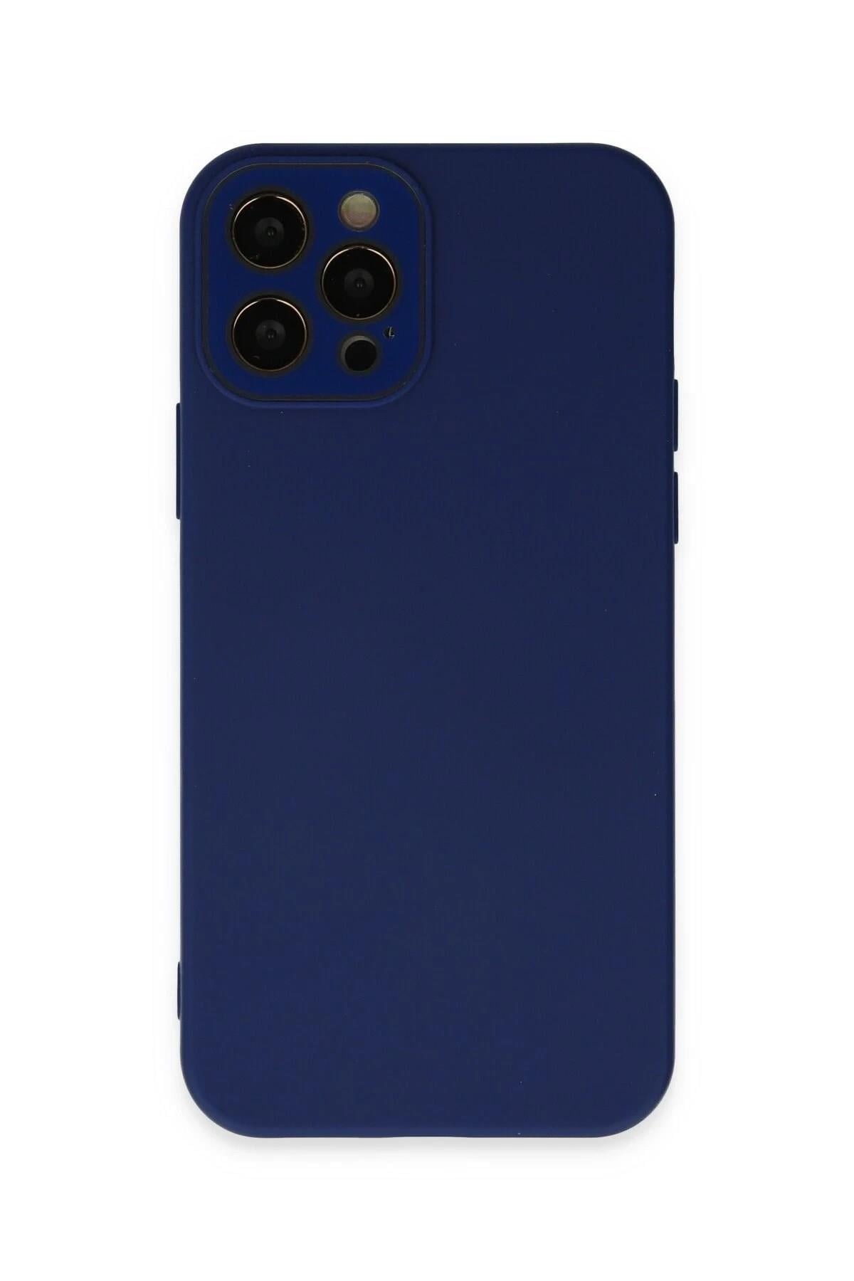 Mey İthalat®  iPhone 12 Pro Kılıf Lansman Glass Kapak - Sky Blue