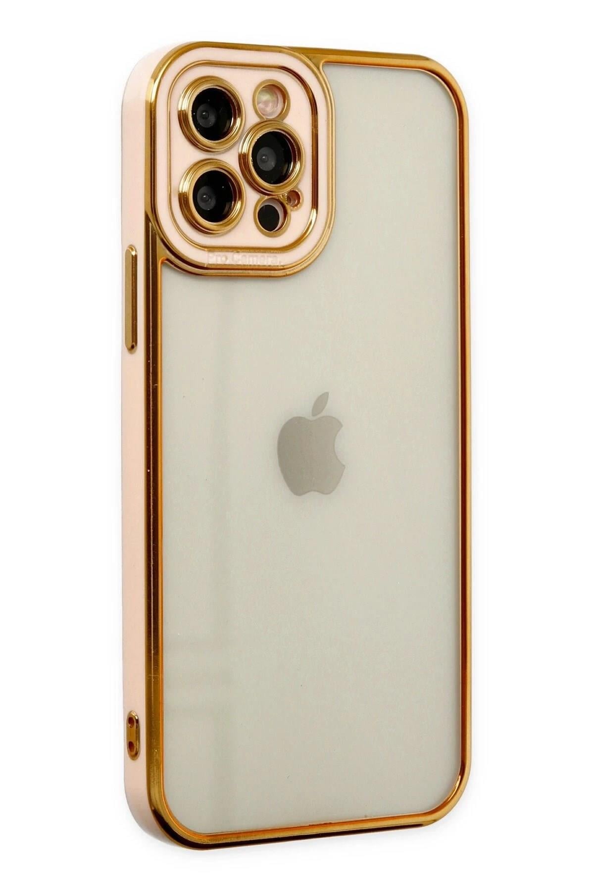 Mey İthalat®  iPhone 12 Pro Kılıf Liva Lens Silikon - Rose