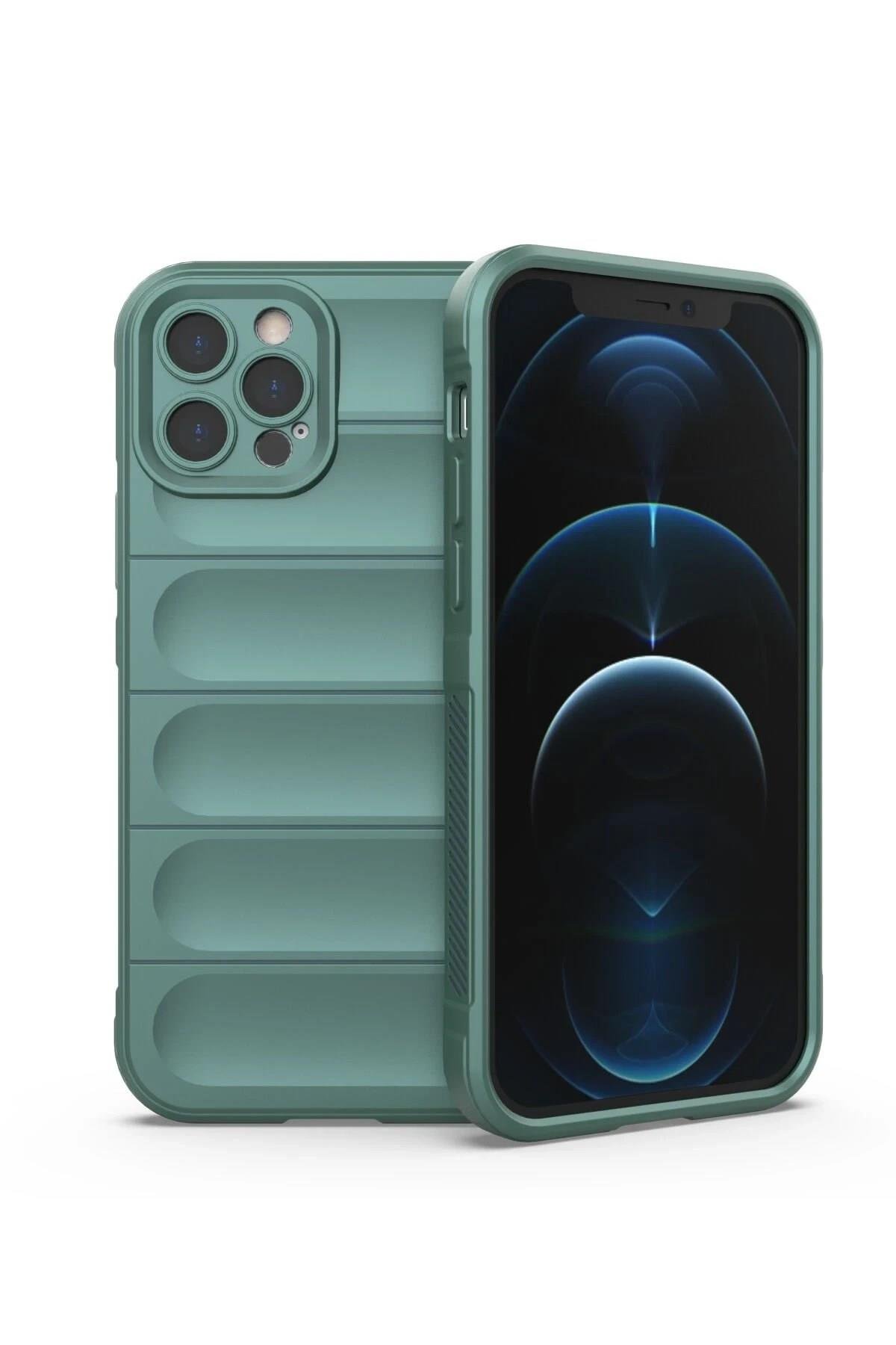 Mey İthalat®  iPhone 12 Pro Kılıf Optimum Silikon - Koyu Yeşil