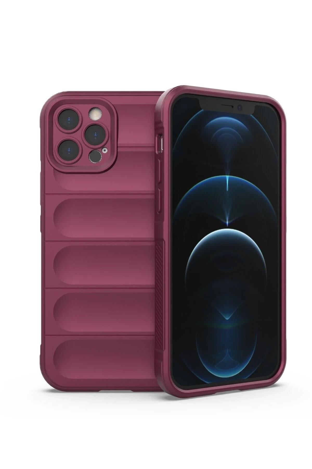 Mey İthalat®  iPhone 12 Pro Kılıf Optimum Silikon - Bordo