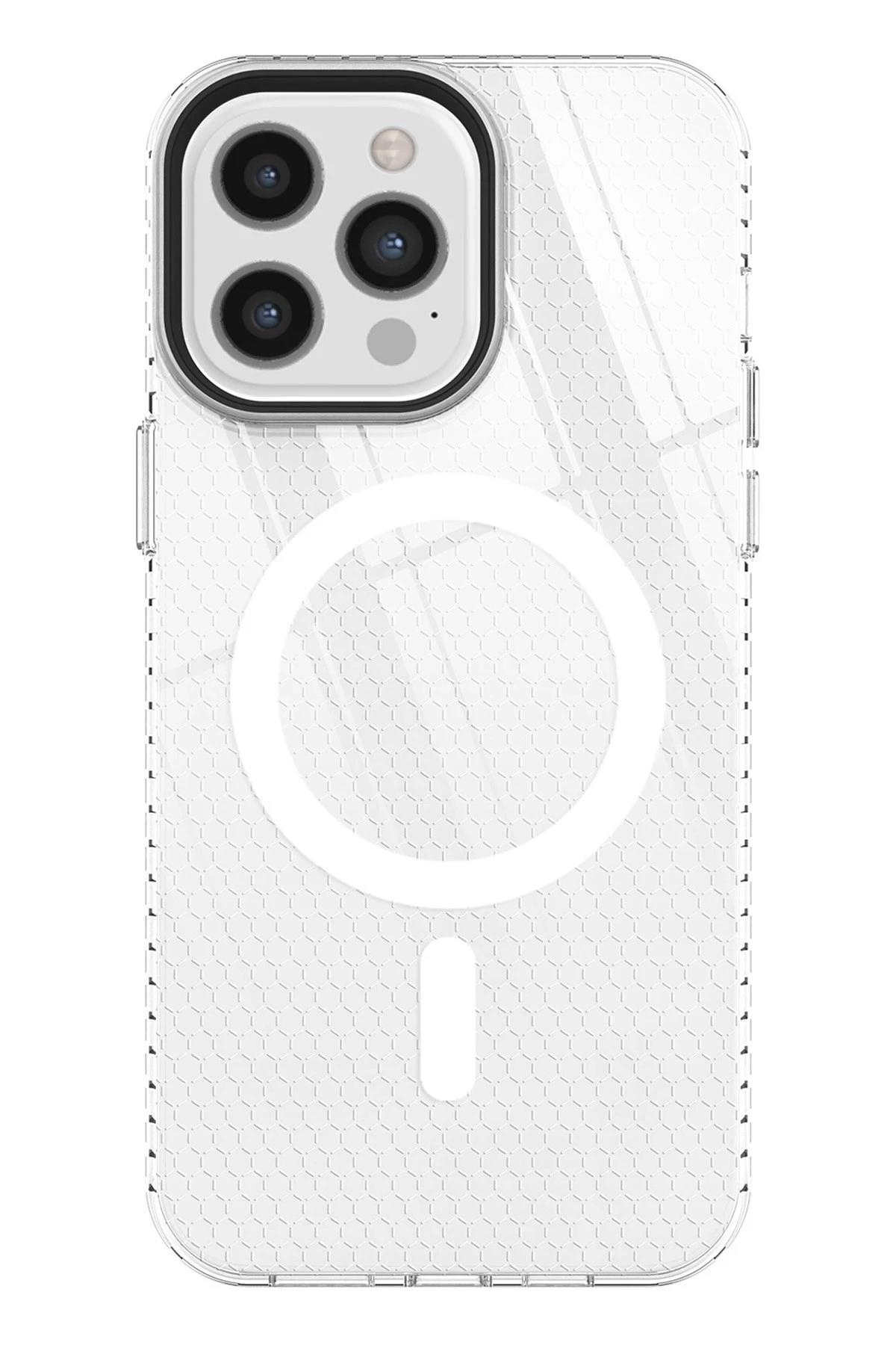 Mey İthalat®  iPhone 12 Pro Max Kılıf Beta Magneticsafe Silikon - Şeffaf