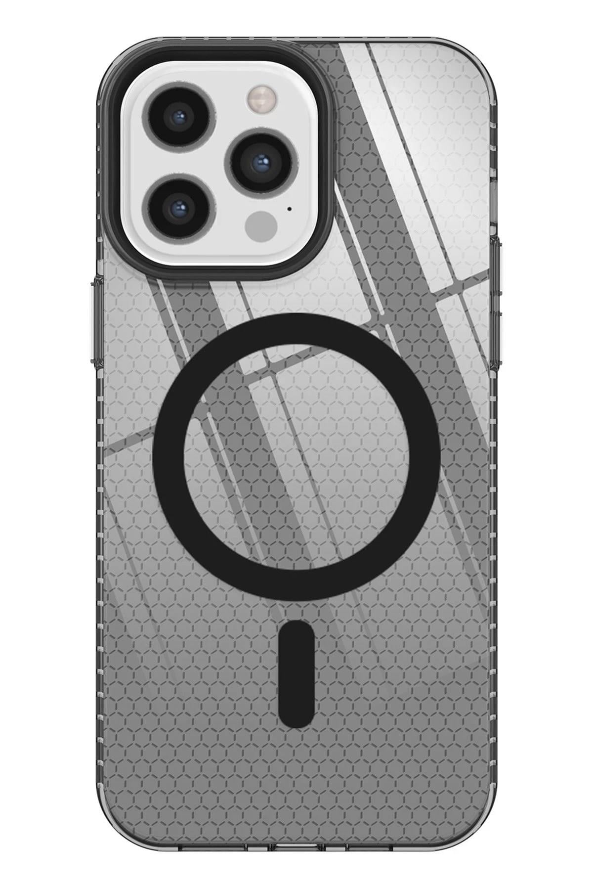 Mey İthalat®  iPhone 12 Pro Max Kılıf Beta Magneticsafe Silikon - Siyah