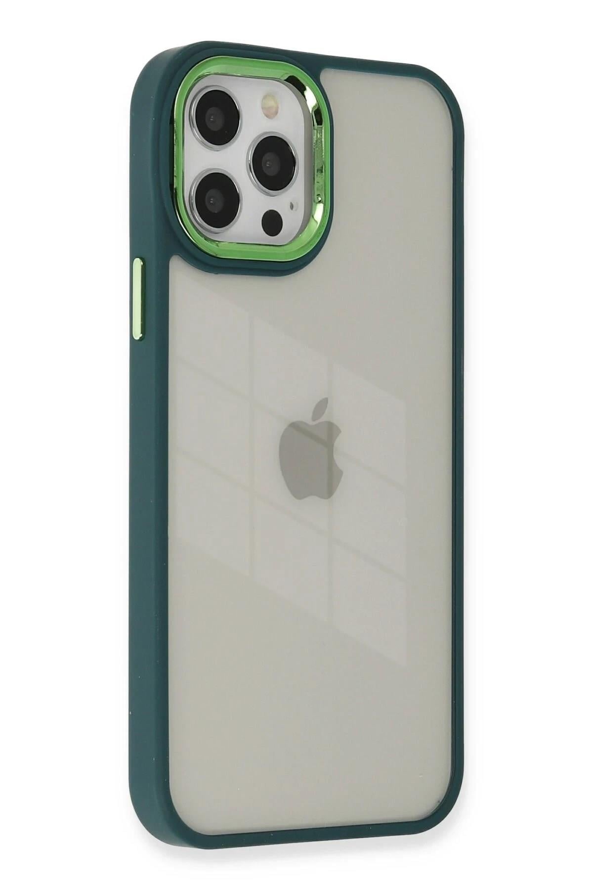 Mey İthalat®  iPhone 12 Pro Max Kılıf Dora Kapak - Haki Yeşil