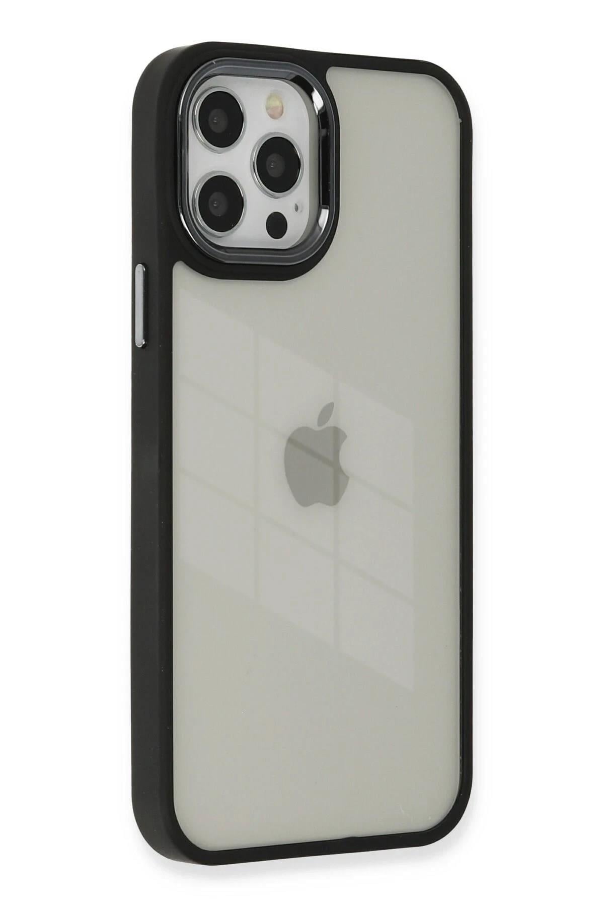Mey İthalat®  iPhone 12 Pro Max Kılıf Dora Kapak - Siyah