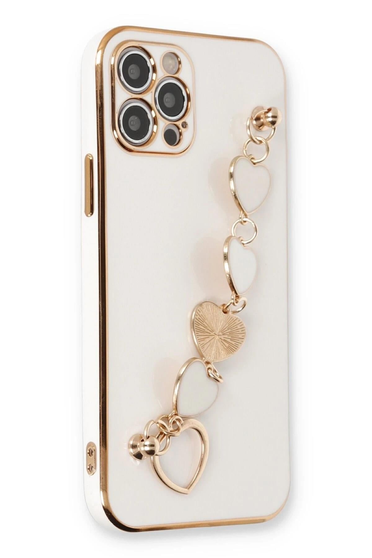 Mey İthalat®  iPhone 12 Pro Max Kılıf Esila Silikon - Beyaz