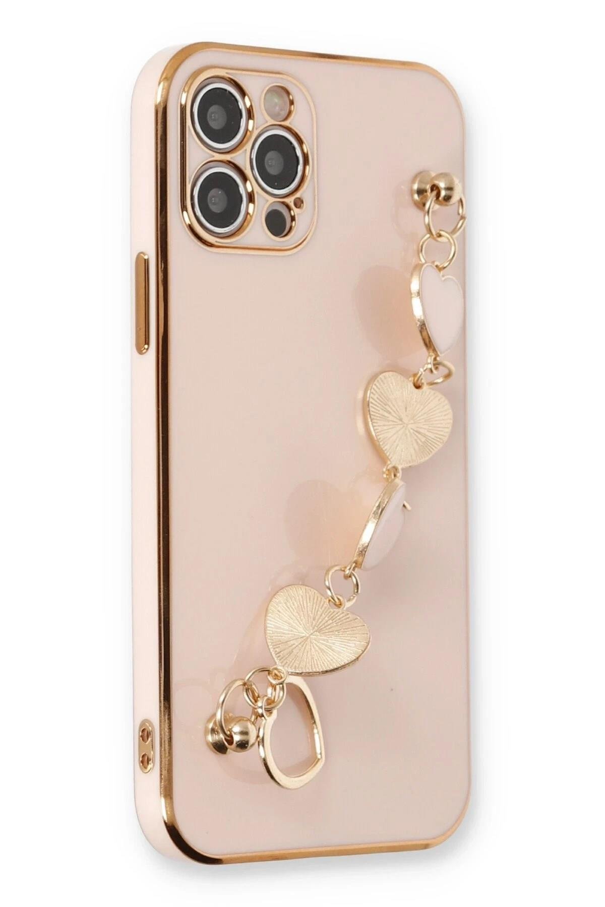 Mey İthalat®  iPhone 12 Pro Max Kılıf Esila Silikon - Pudra