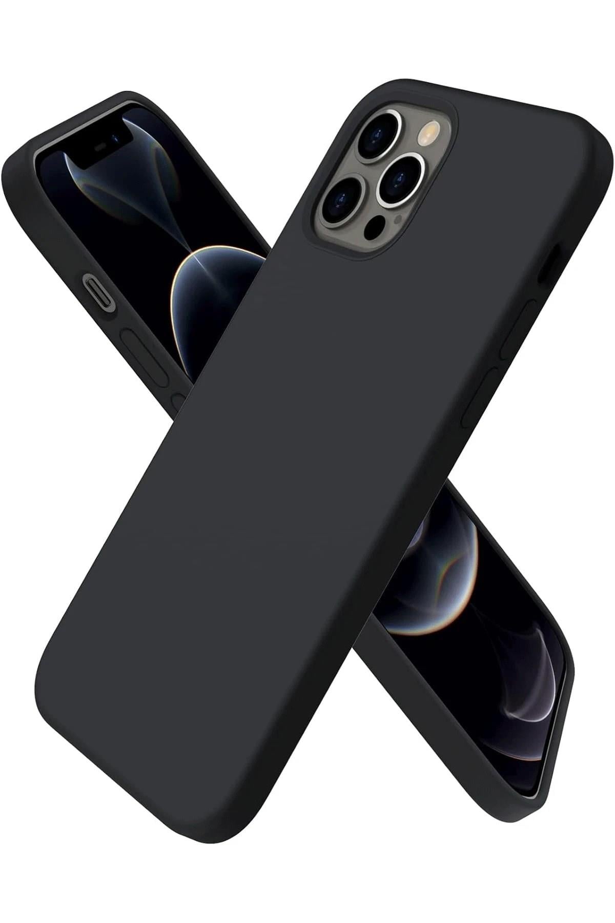 Mey İthalat®  iPhone 12 Pro Max Kılıf First Silikon - Siyah