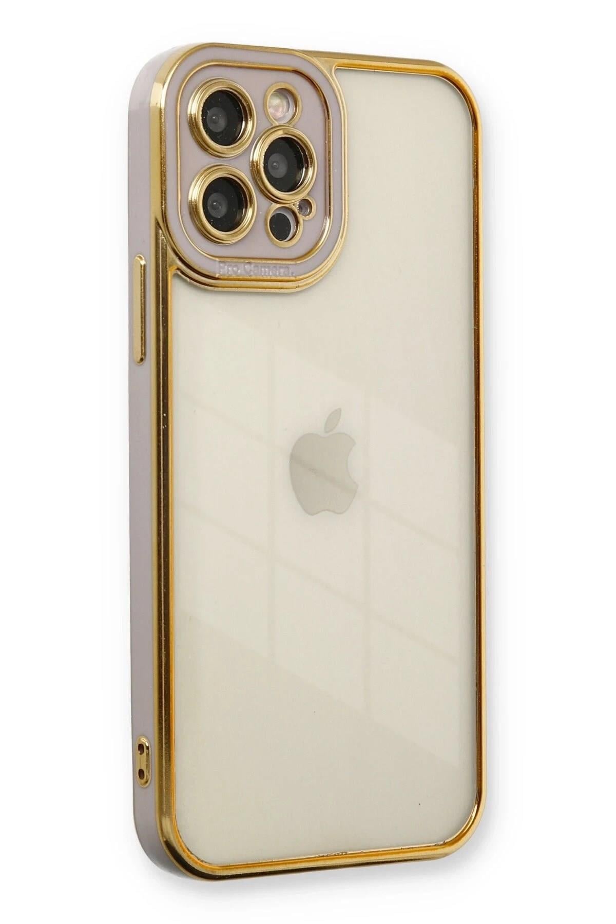 Mey İthalat®  iPhone 12 Pro Max Kılıf Liva Lens Silikon - Lila