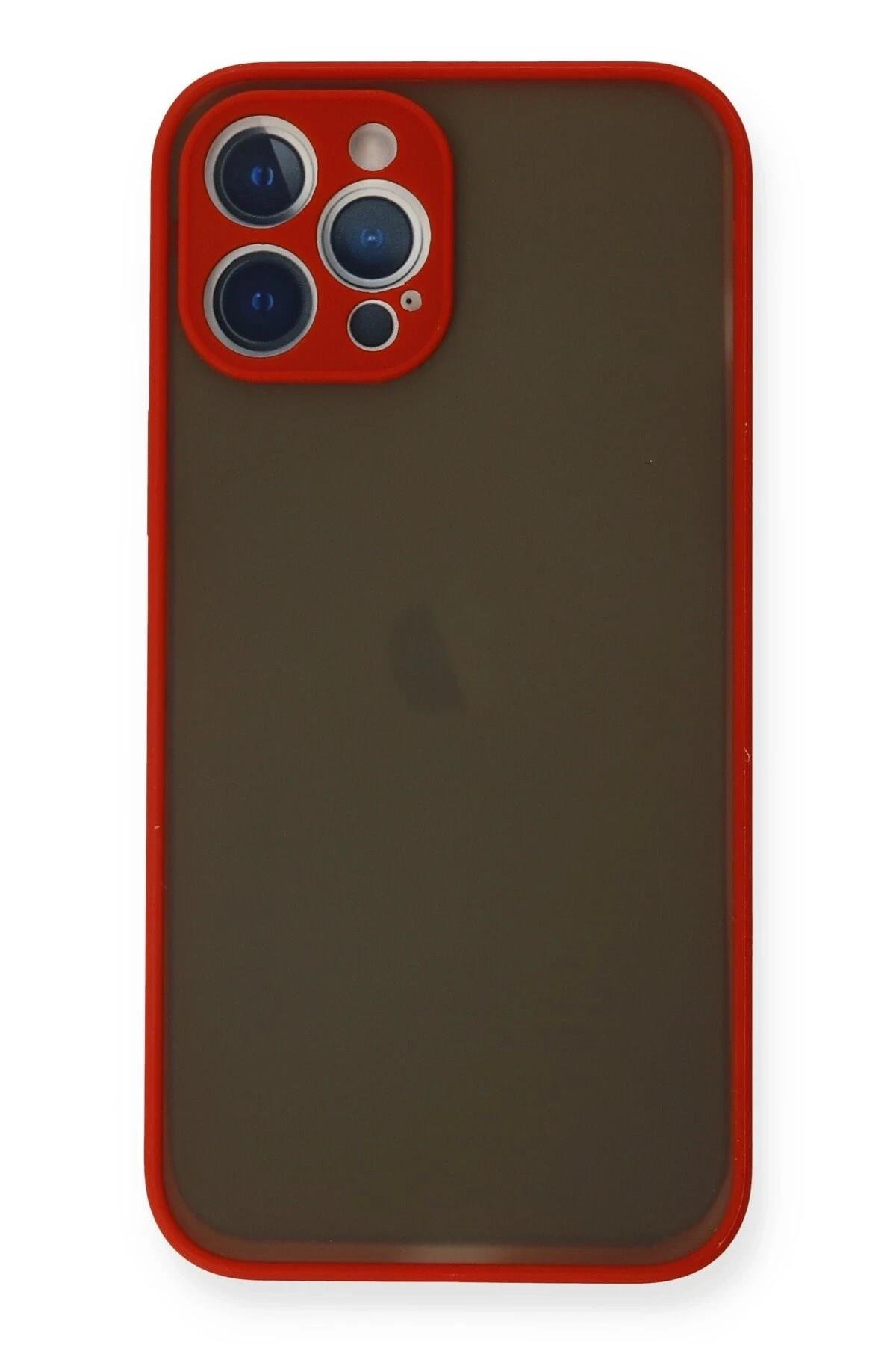 Mey İthalat®  iPhone 12 Pro Max Kılıf Montreal Silikon Kapak - Kırmızı