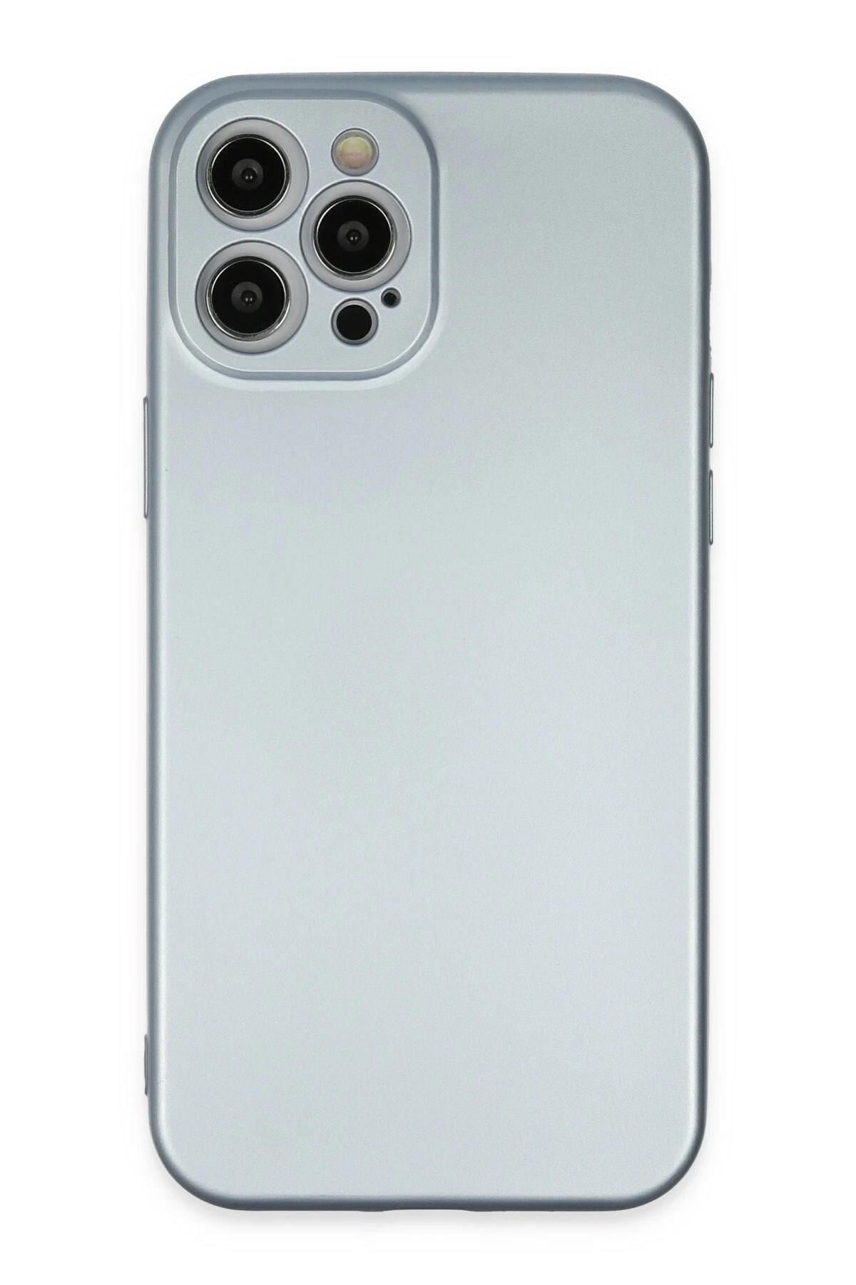 Mey İthalat®  iPhone 12 Pro Max Kılıf Nano içi Kadife Silikon - Sky Blue